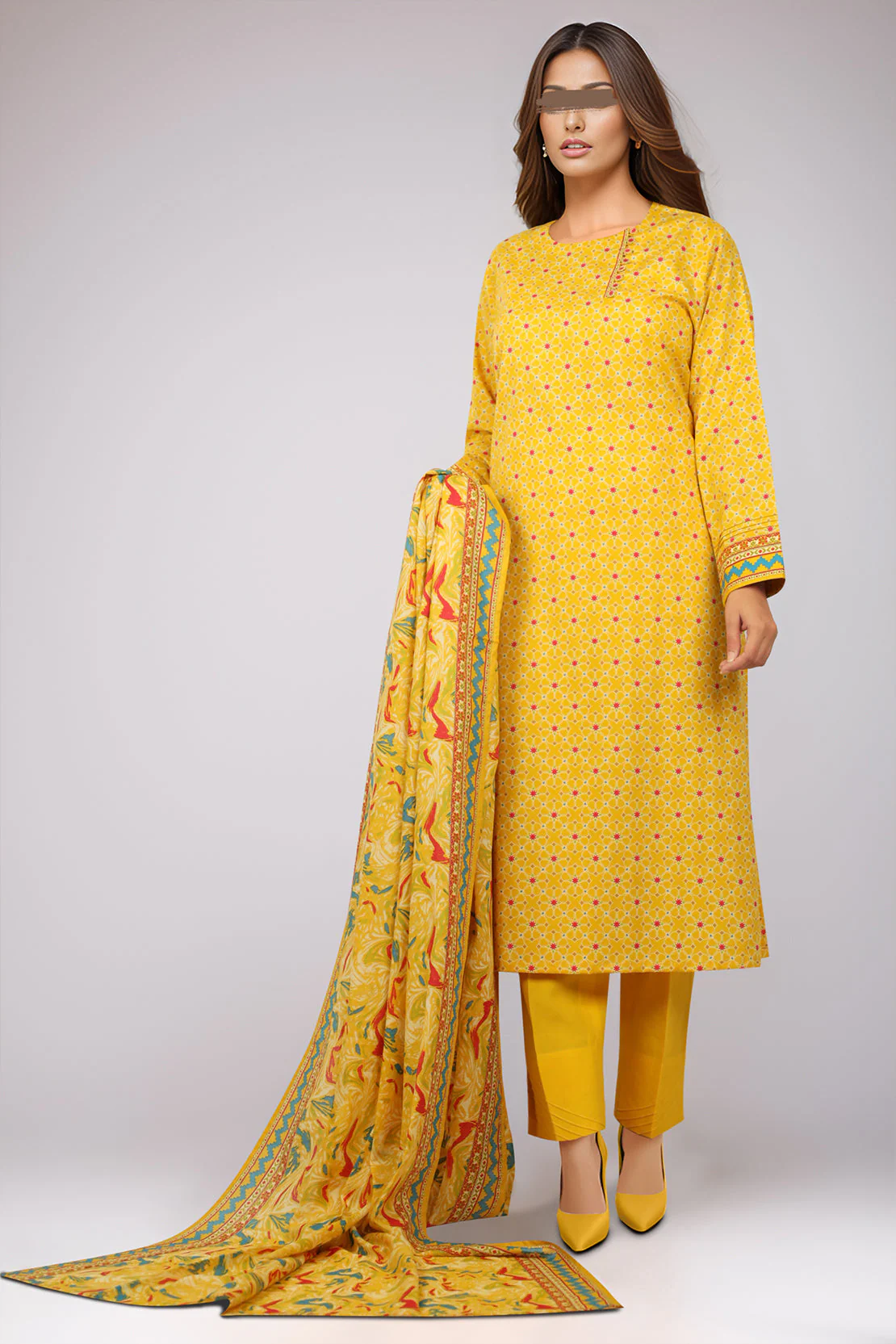 Unstitched Printed Lawn 3 Piece
