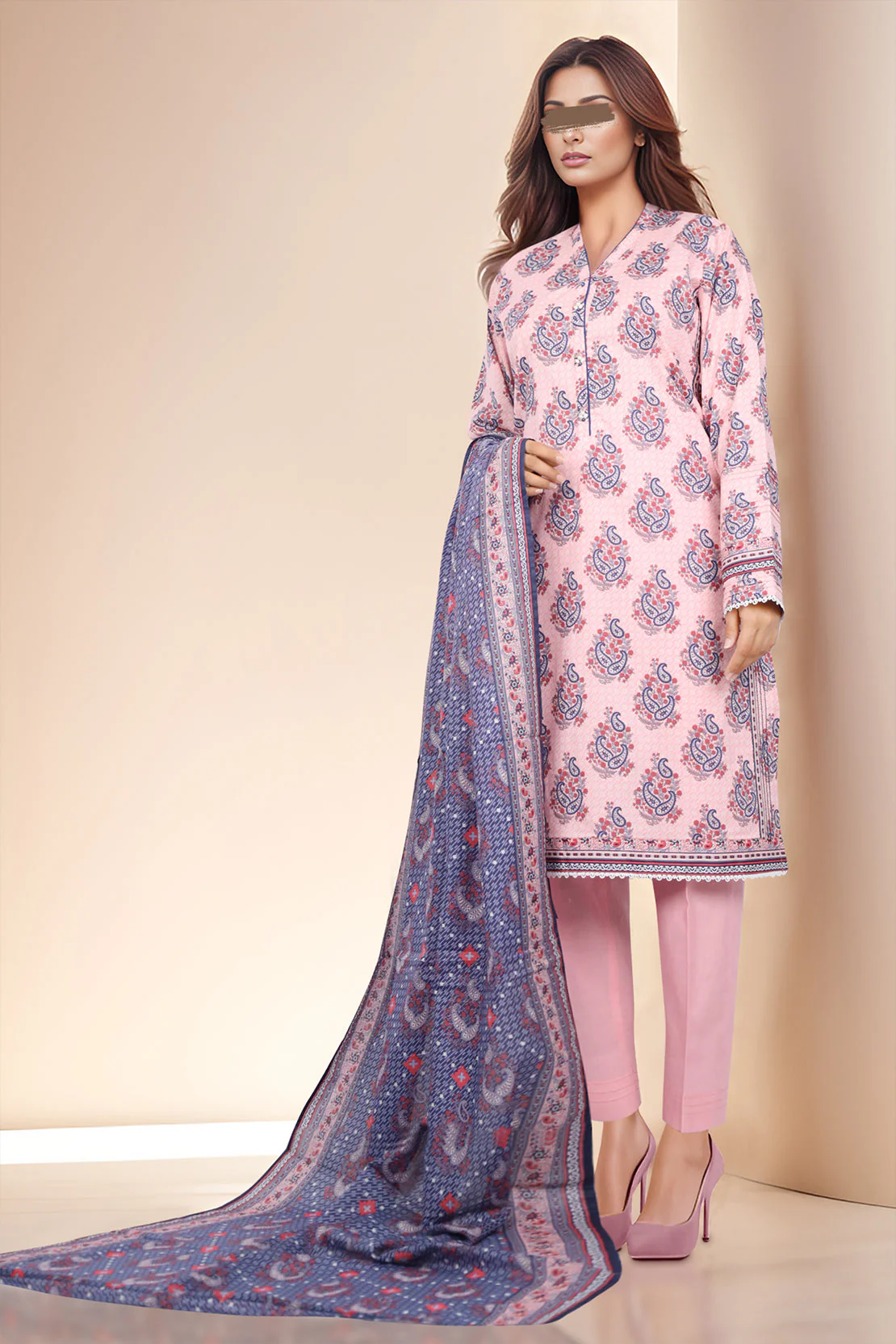 Unstitched Printed Lawn 3 Piece