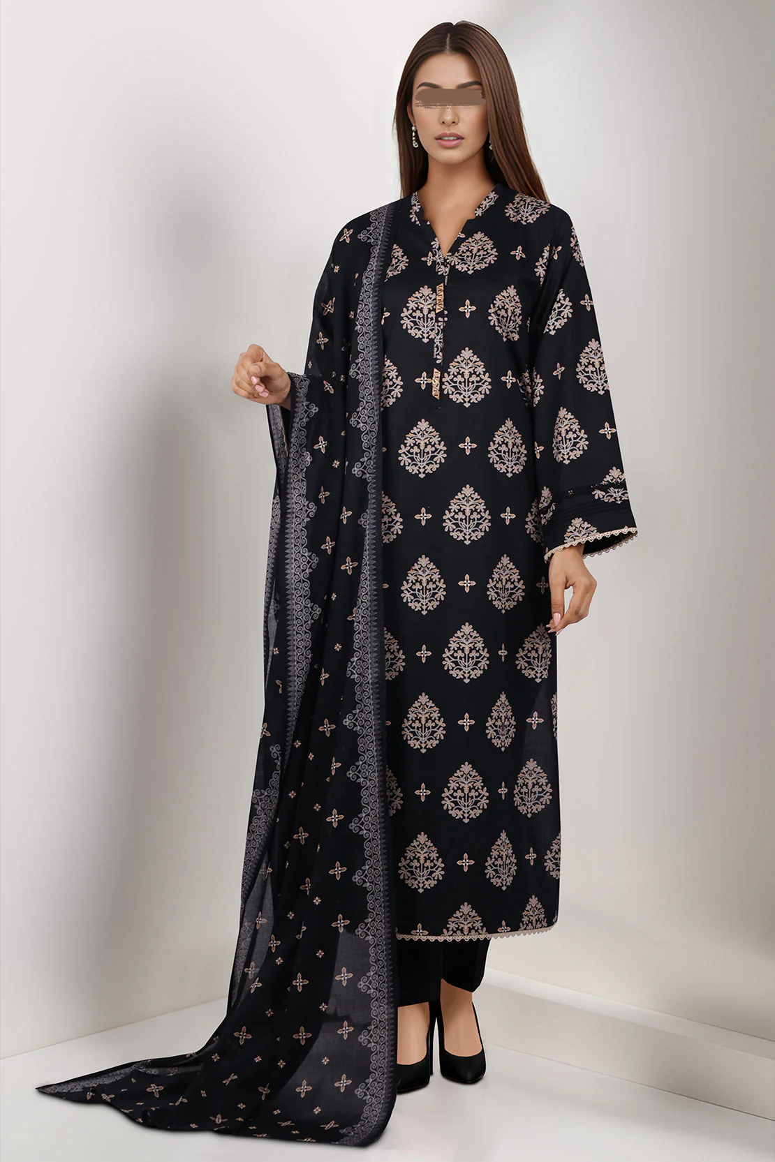 Unstitched Printed Lawn 3 Piece