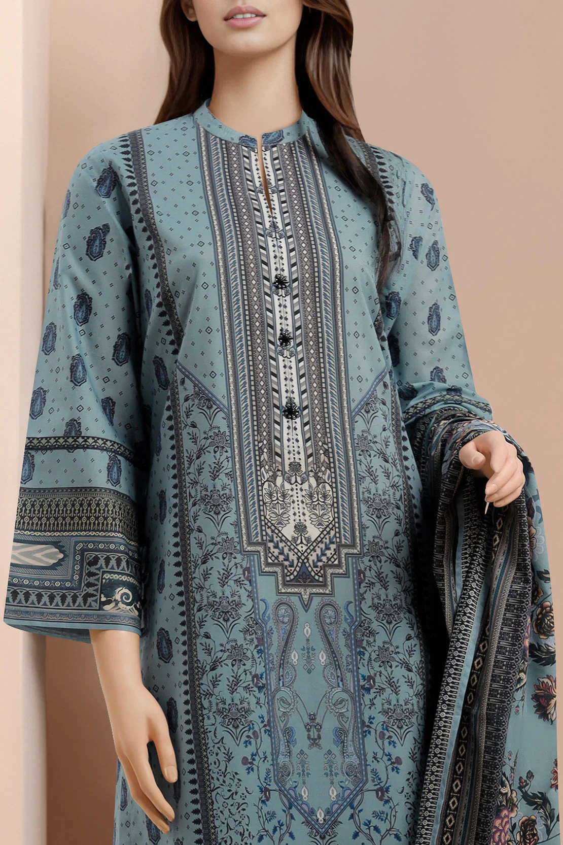 Unstitched Printed Lawn 3 Piece