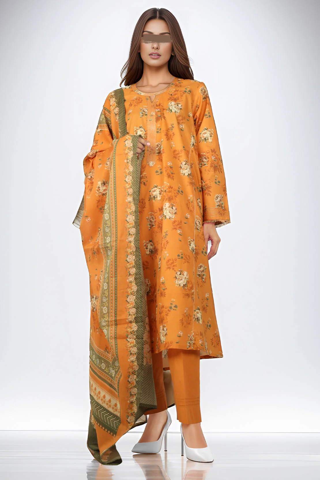Unstitched Printed Lawn 3 Piece