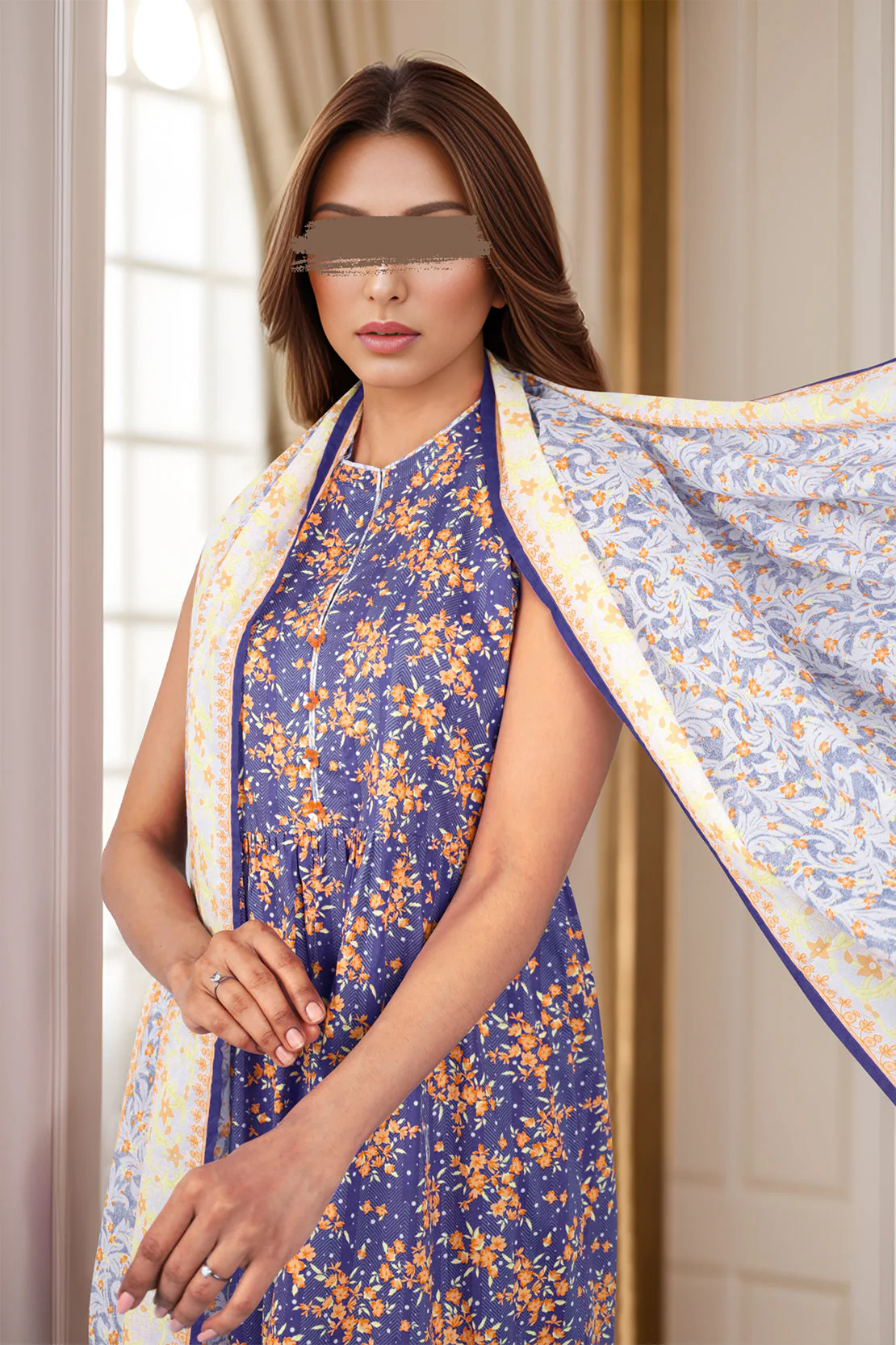 Unstitched Printed Lawn 3 Piece - Image 2