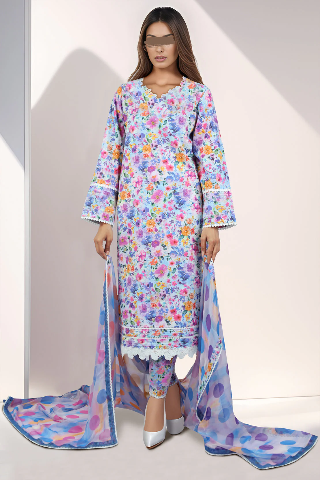 Unstitched Printed Lawn 3 Piece