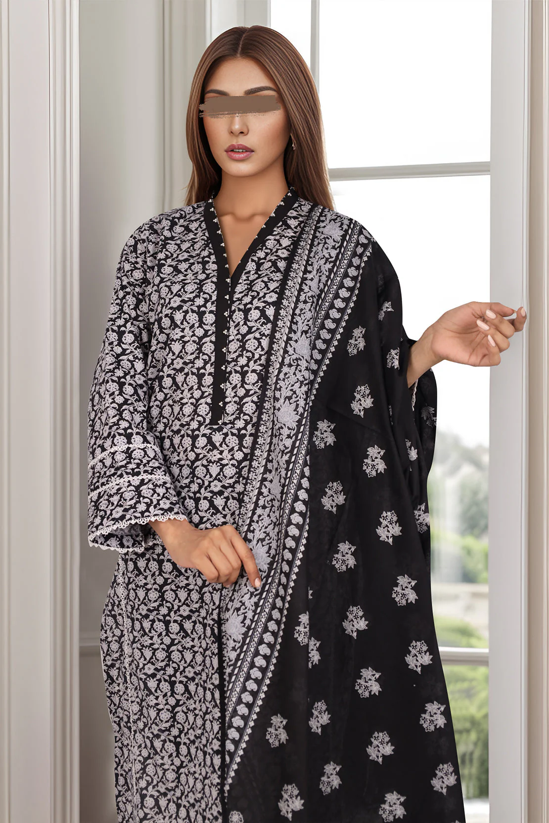 Unstitched Printed Lawn 3 Piece