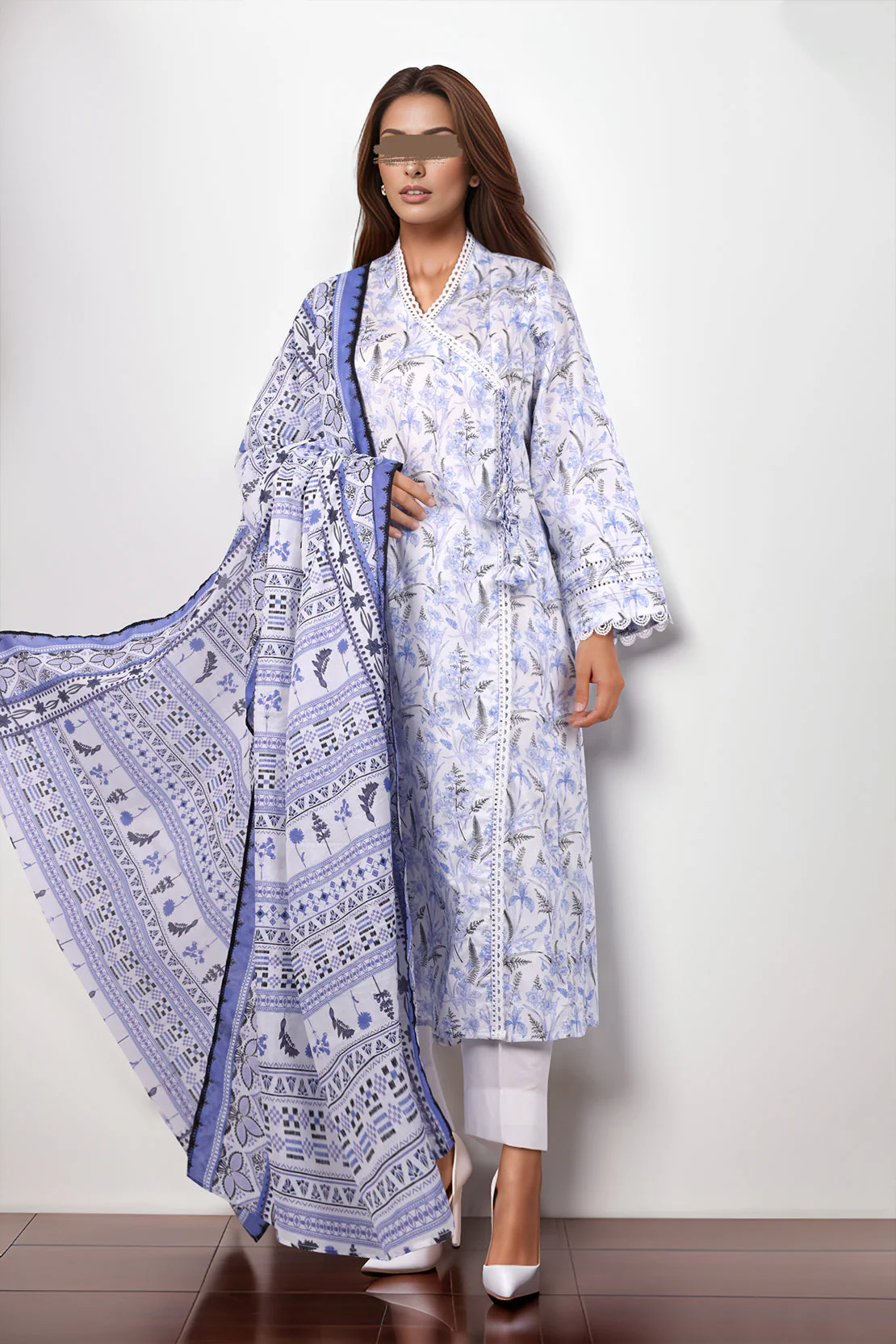 Unstitched Printed Lawn 3 Piece