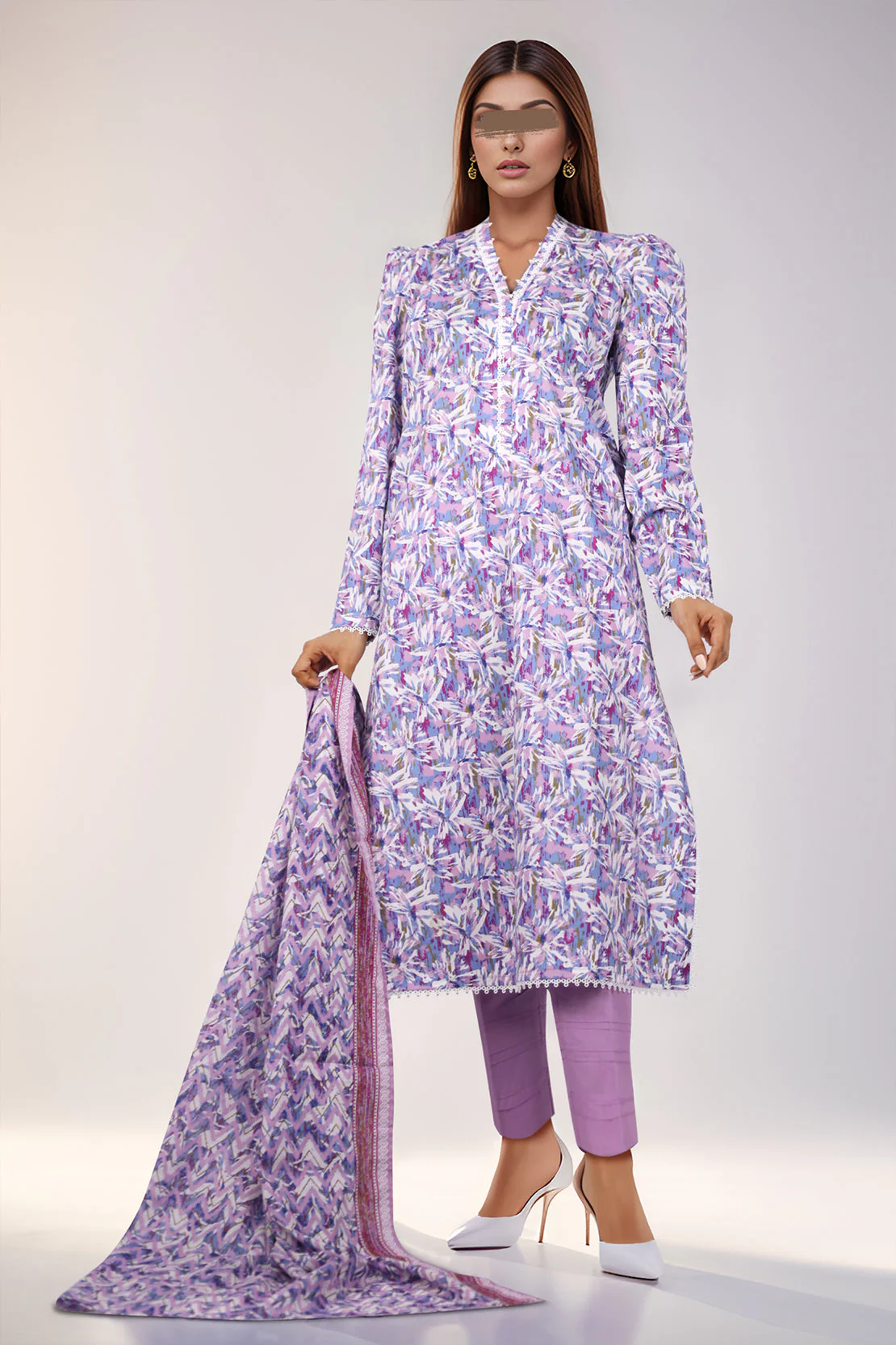Unstitched Printed Lawn 3 Piece