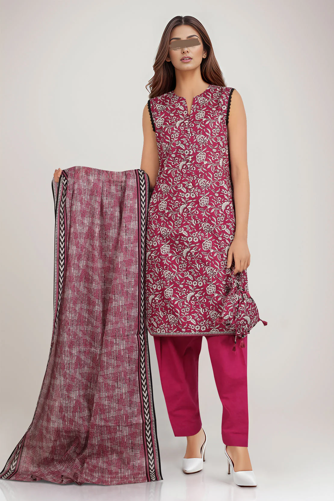 Unstitched Printed Lawn 3 Piece