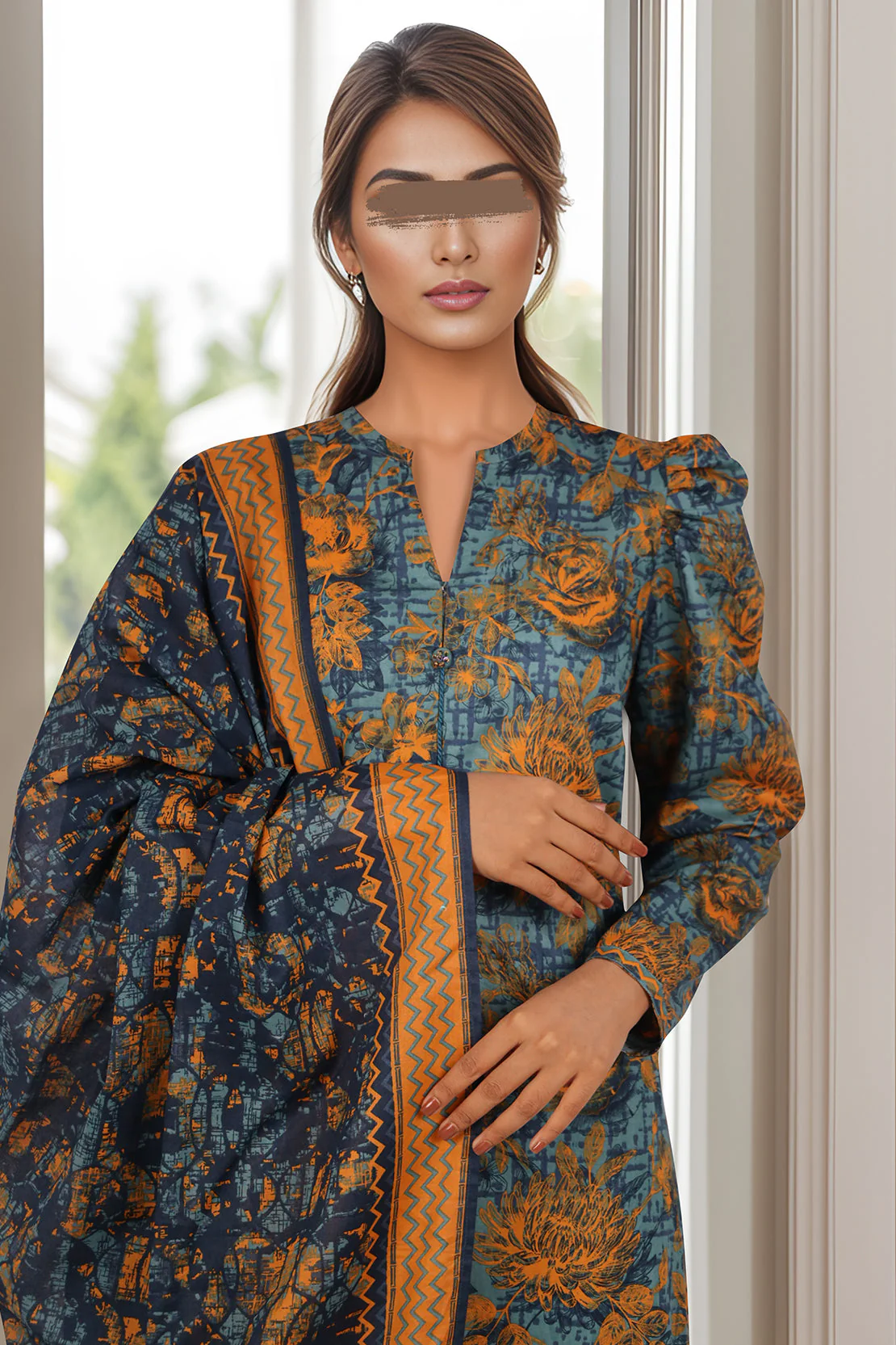 Unstitched Printed Lawn 3 Piece - Image 2