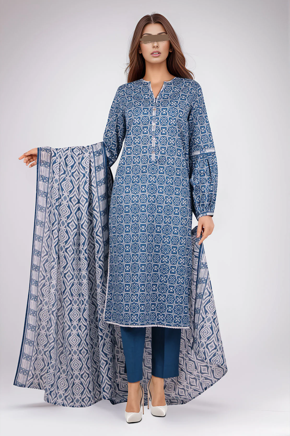 Unstitched Printed Lawn 3 Piece