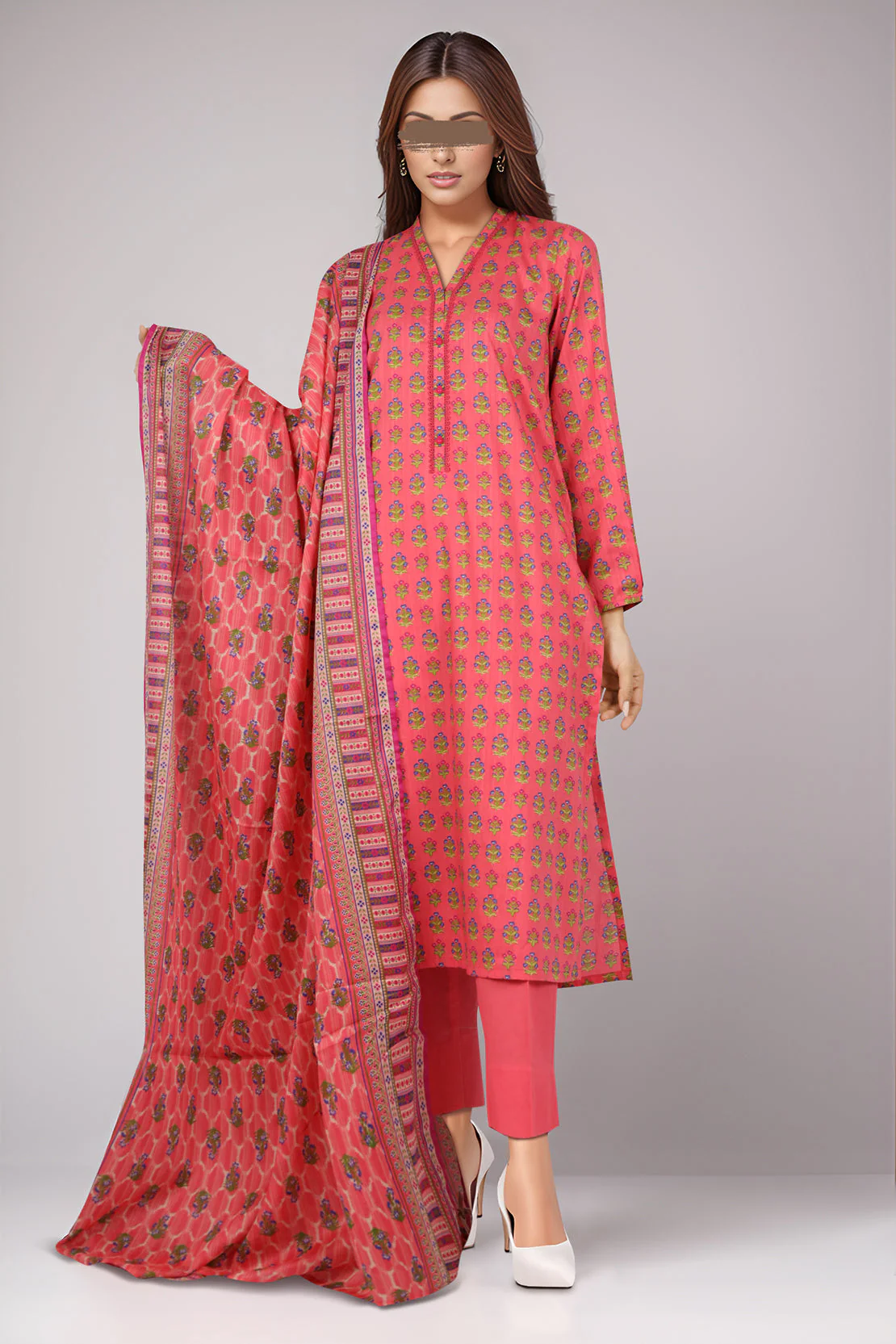 Unstitched Printed Lawn 3 Piece