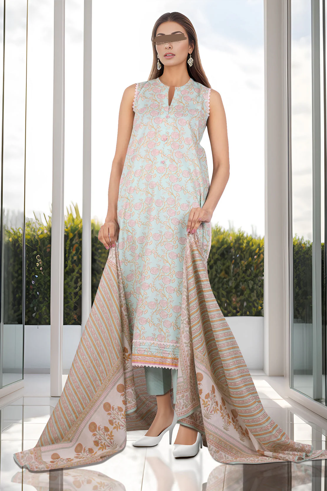 Unstitched Printed Lawn 3 Piece - Image 3