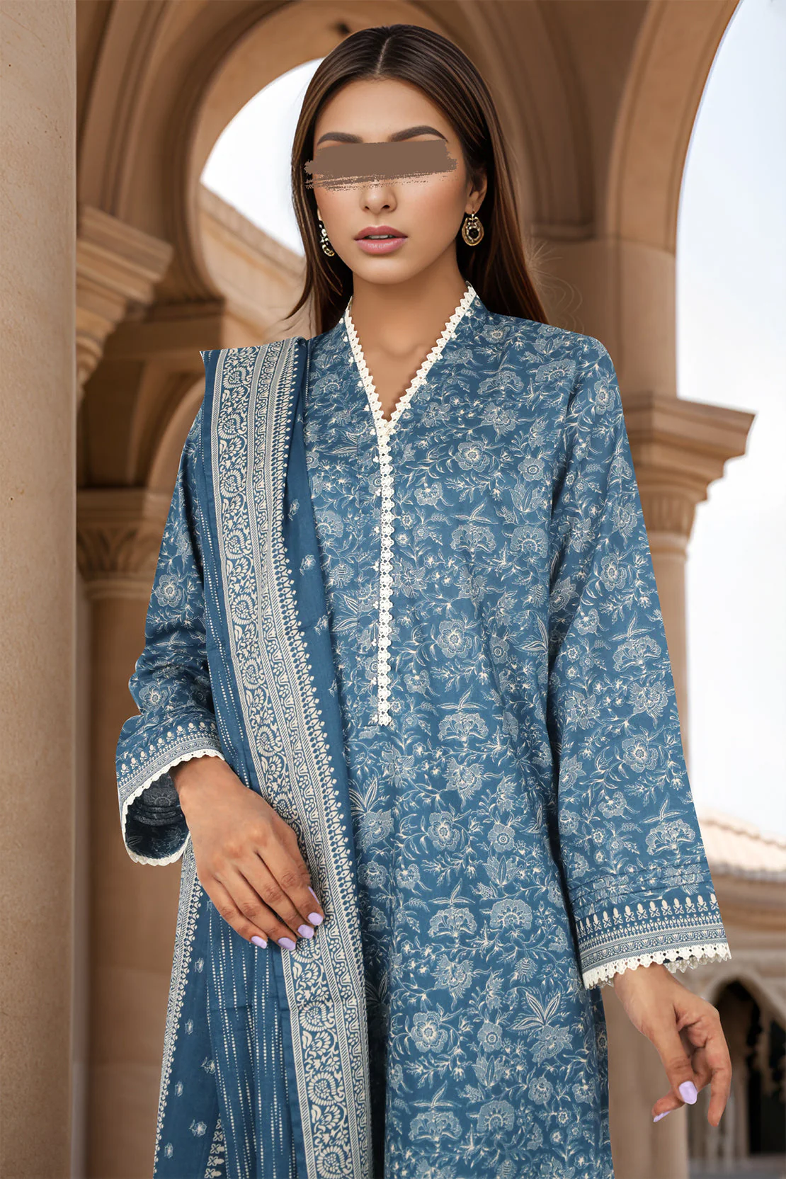 Unstitched Printed Lawn 3 Piece - Image 2