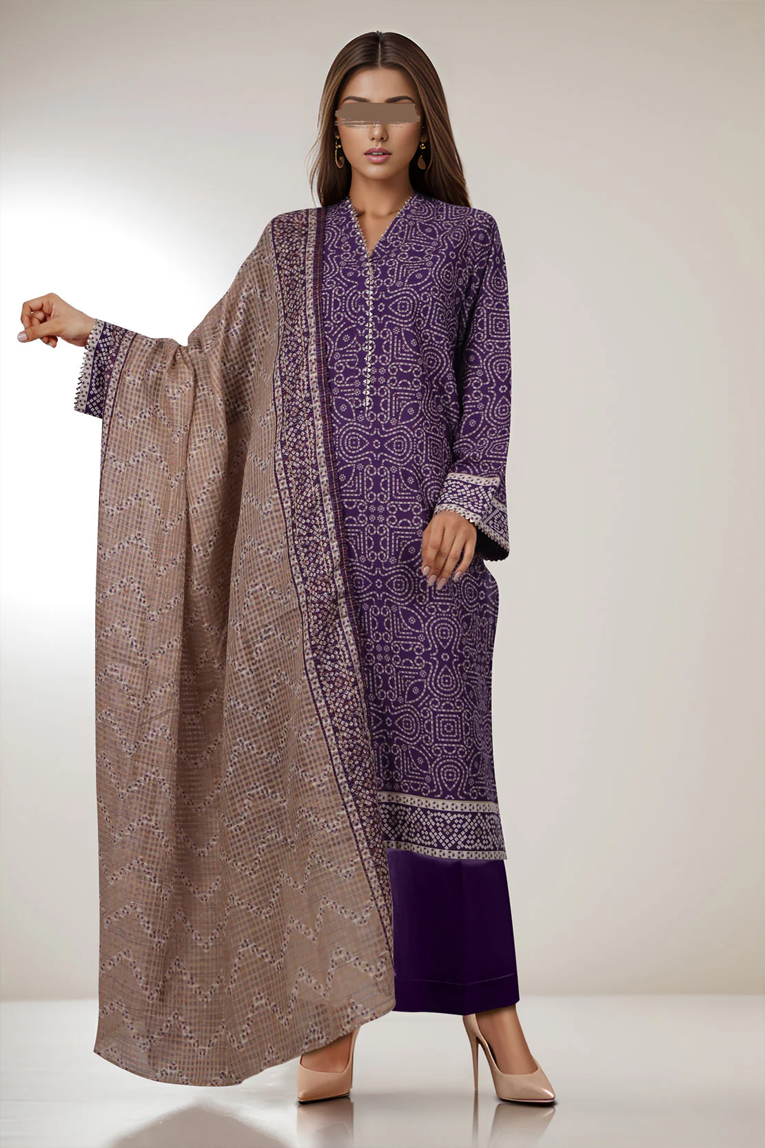 Unstitched Printed Lawn 3 Piece - Image 2