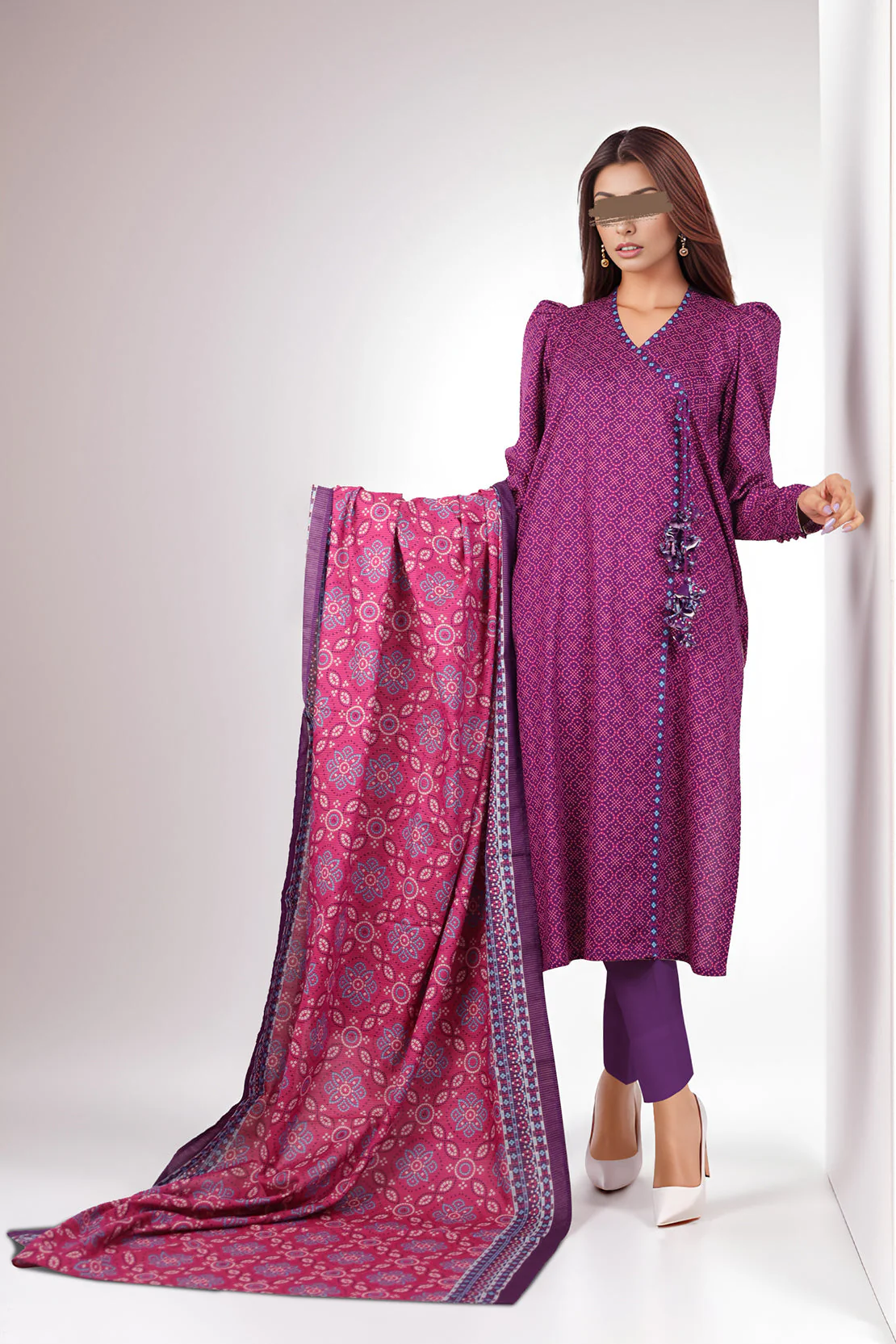 Unstitched Printed Lawn 3 Piece