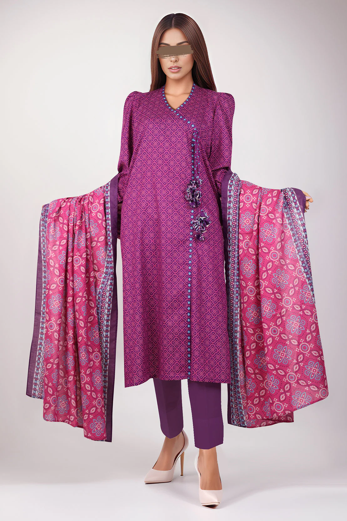 Unstitched Printed Lawn 3 Piece - Image 2