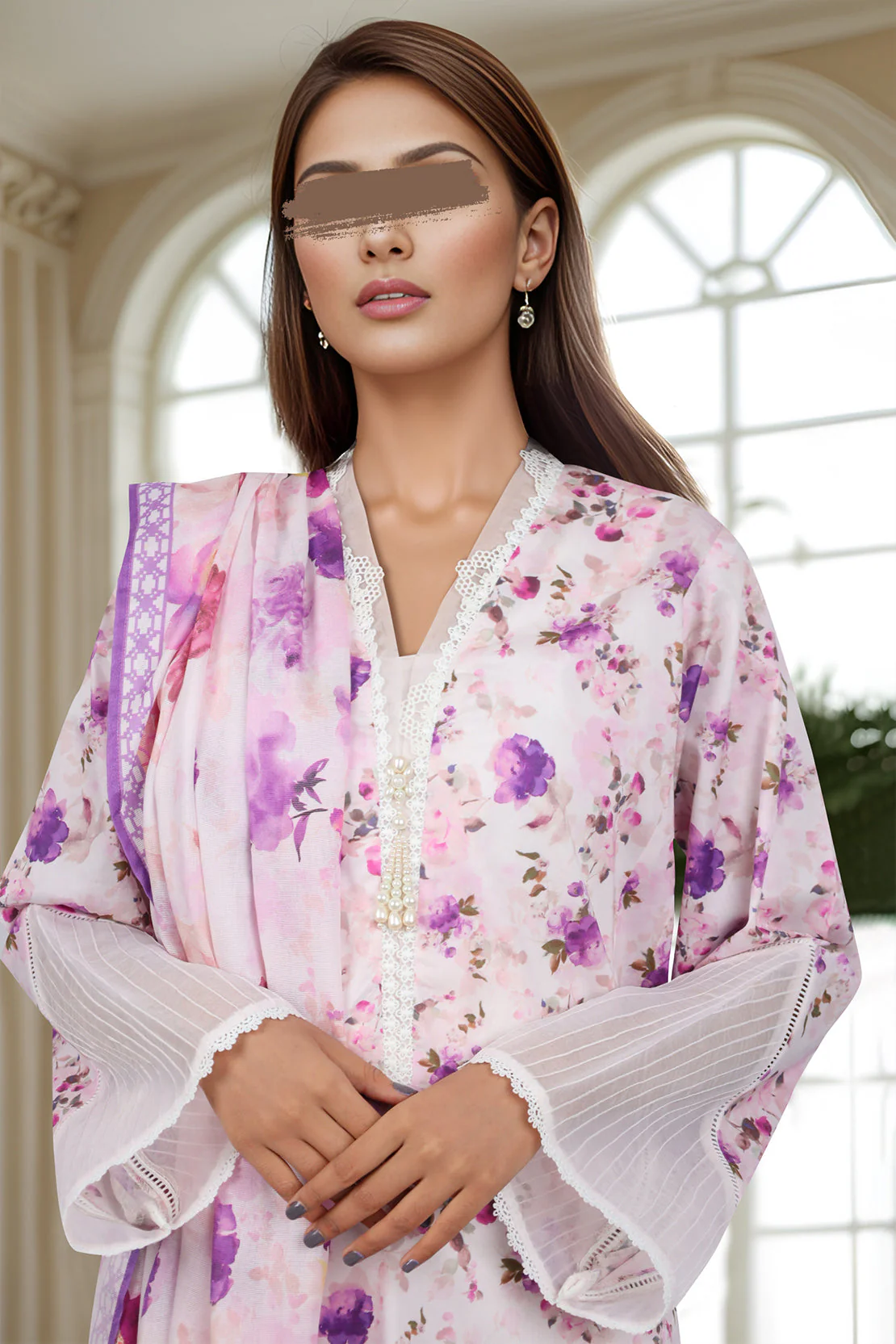 Unstitched Printed Self Jacquard 3 Piece