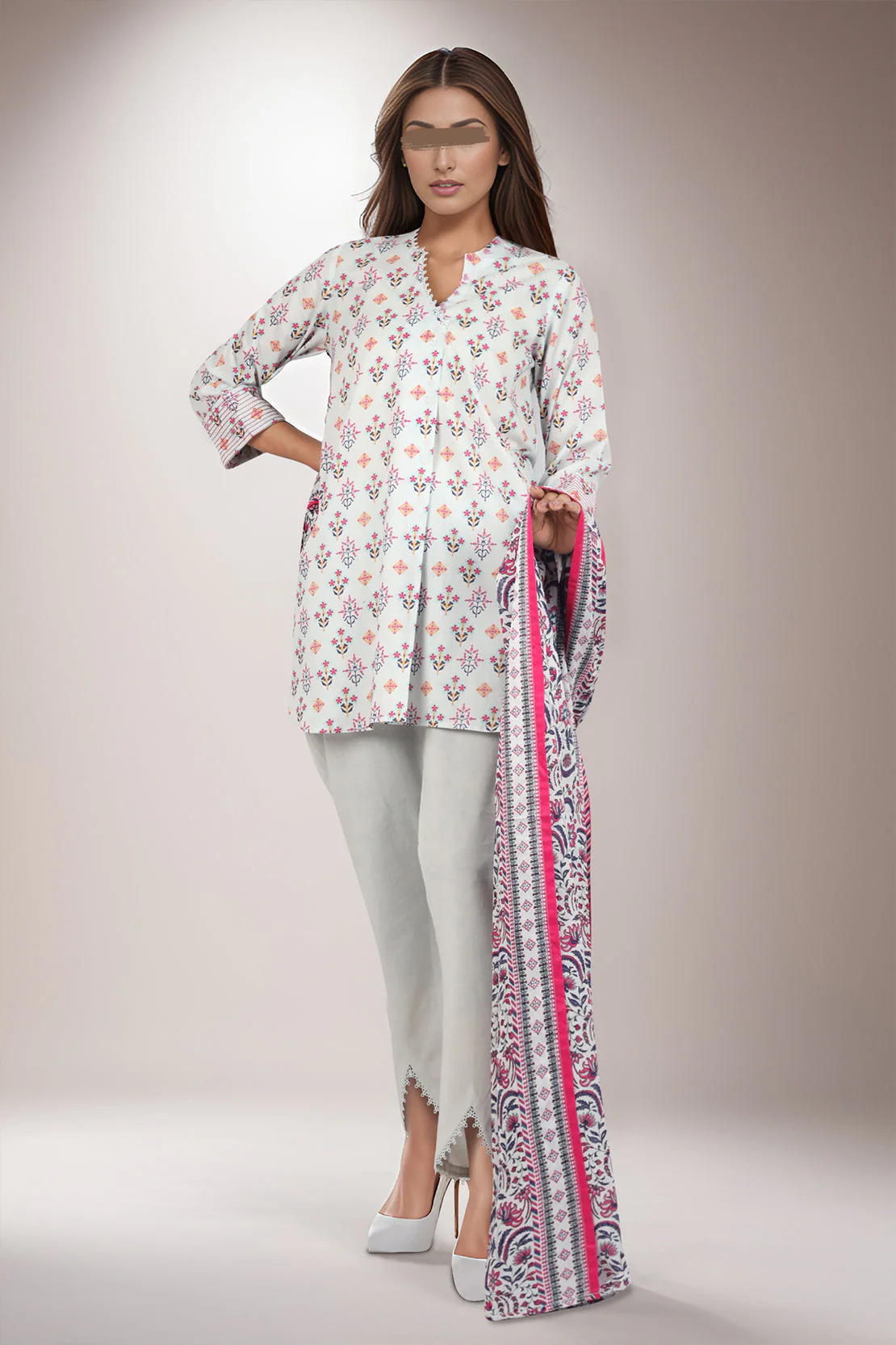 Unstitched Printed Lawn 3 Piece