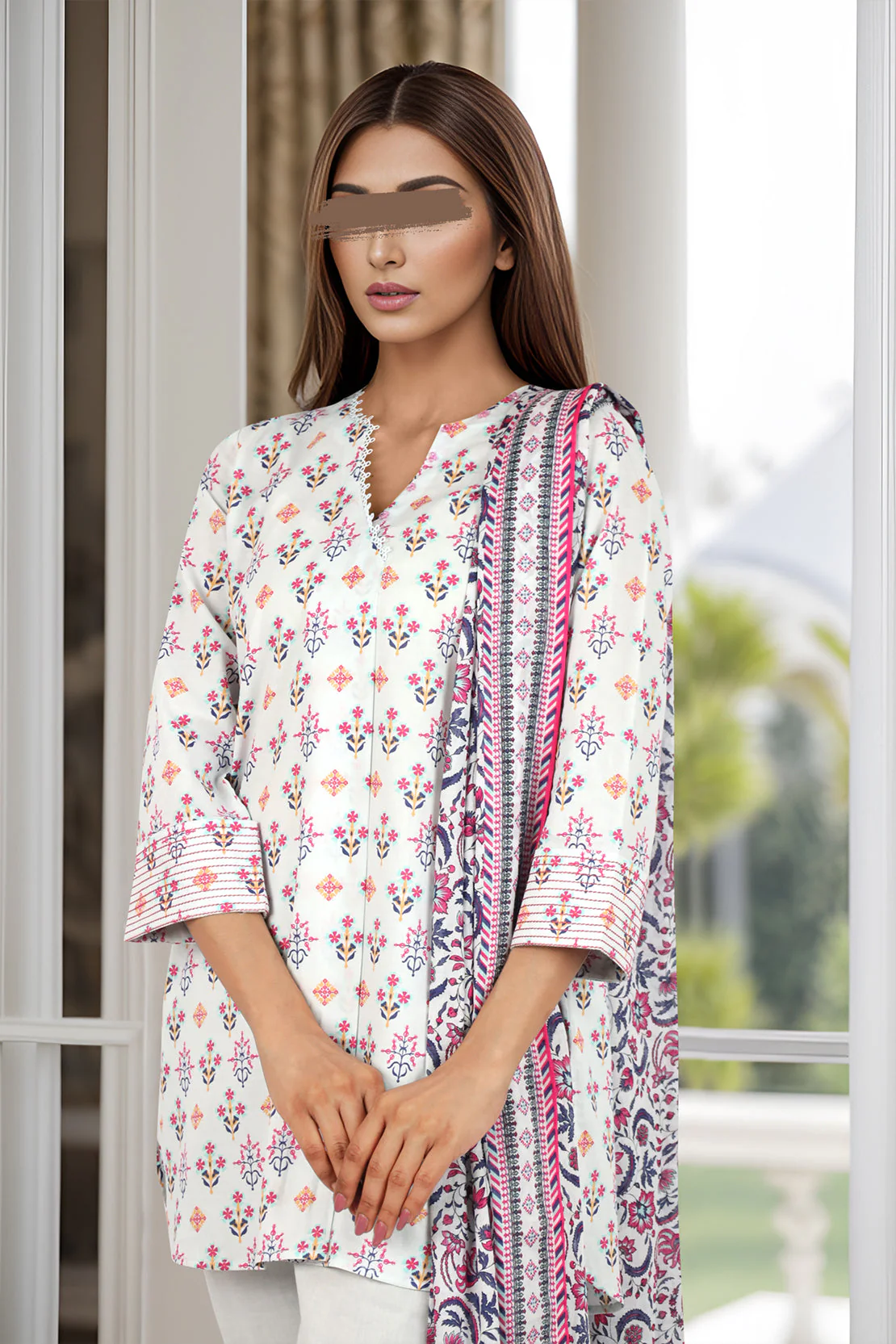 Unstitched Printed Lawn 3 Piece - Image 2