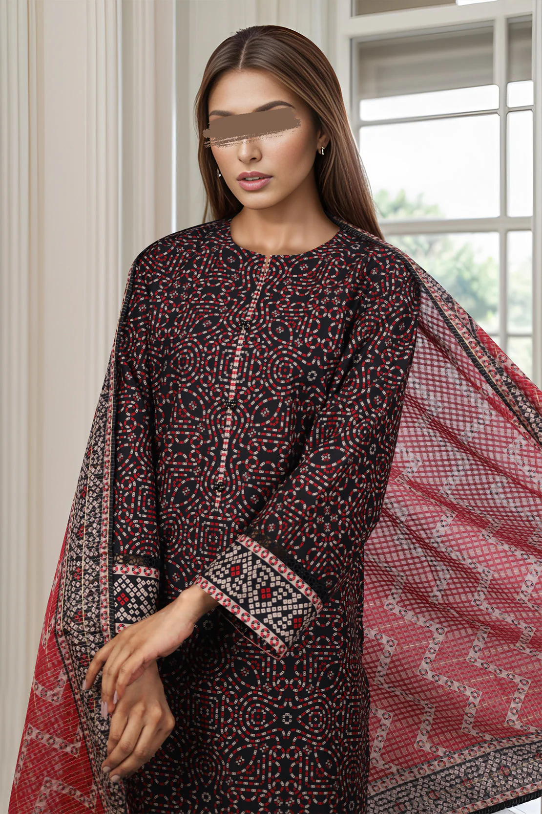 Unstitched Printed Lawn 3 Piece - Image 3