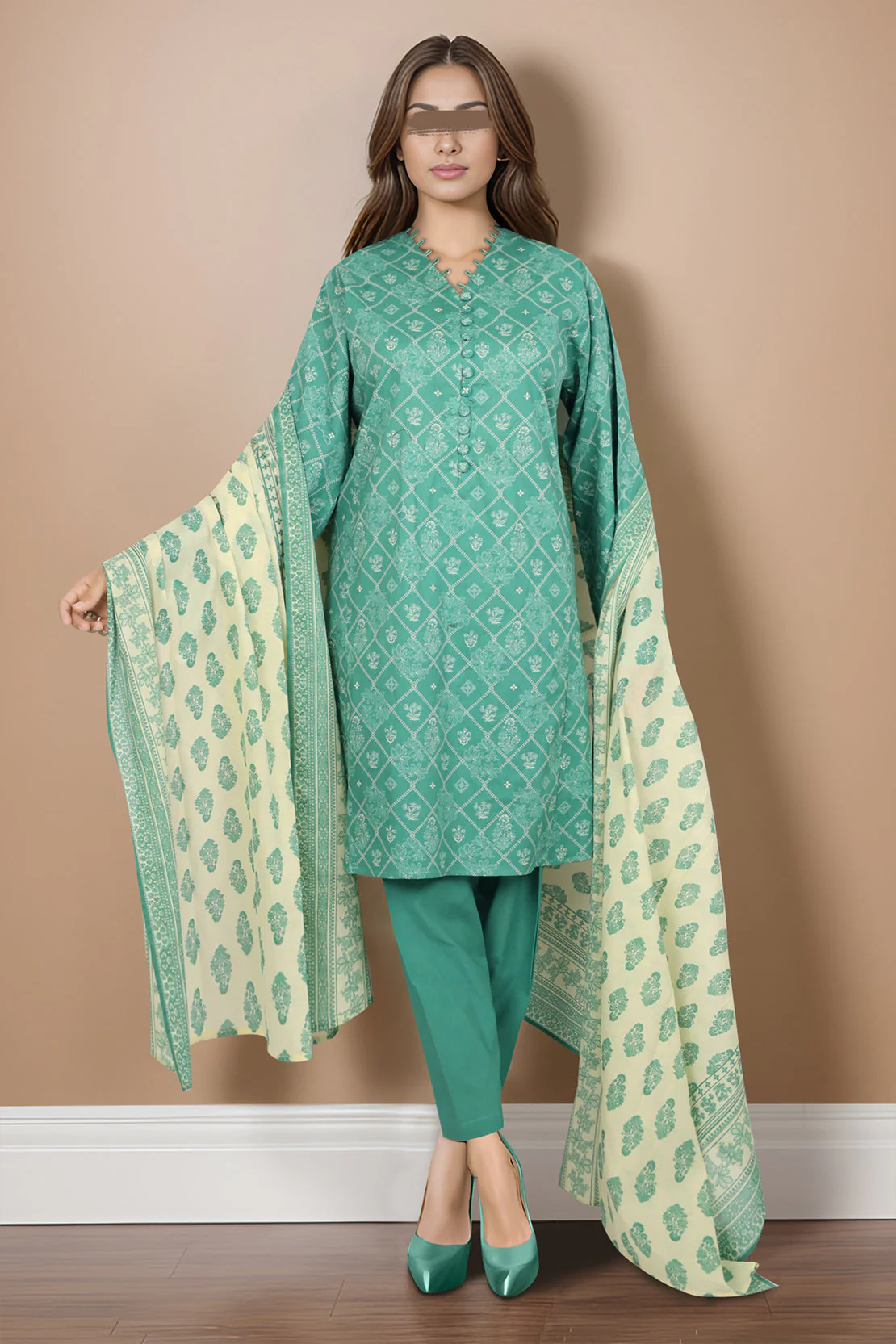 Unstitched Printed Lawn 3 Piece - Image 2
