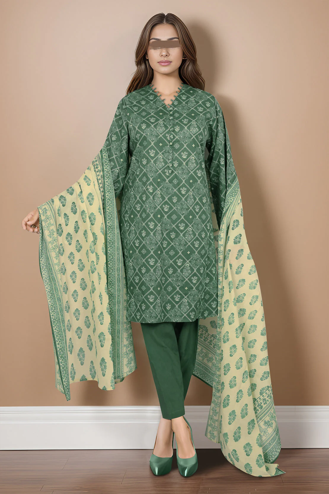 Unstitched Printed Lawn 3 Piece - Image 3