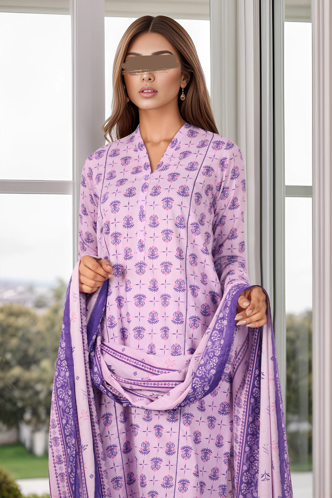 Unstitched Printed Lawn 3 Piece - Image 2
