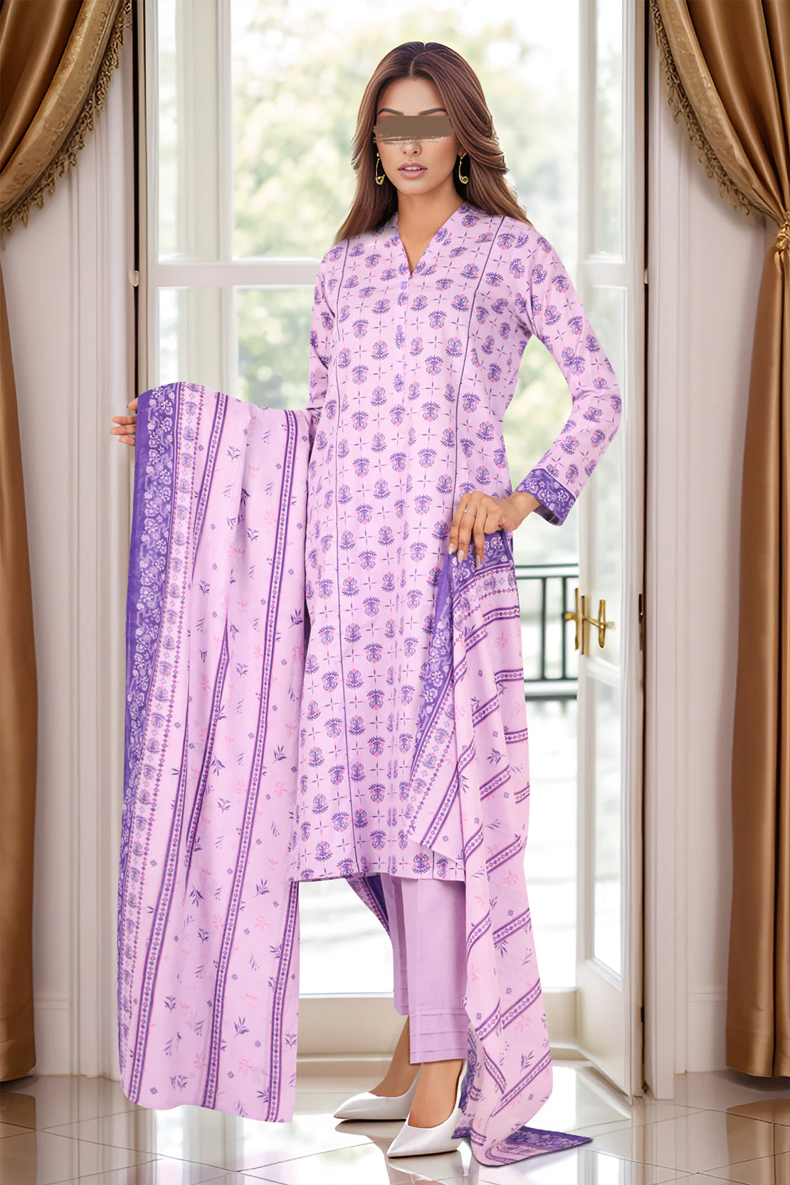 Unstitched Printed Lawn 3 Piece - Image 4