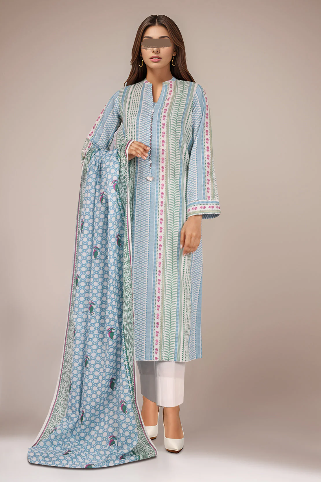Unstitched Printed Lawn 3 Piece