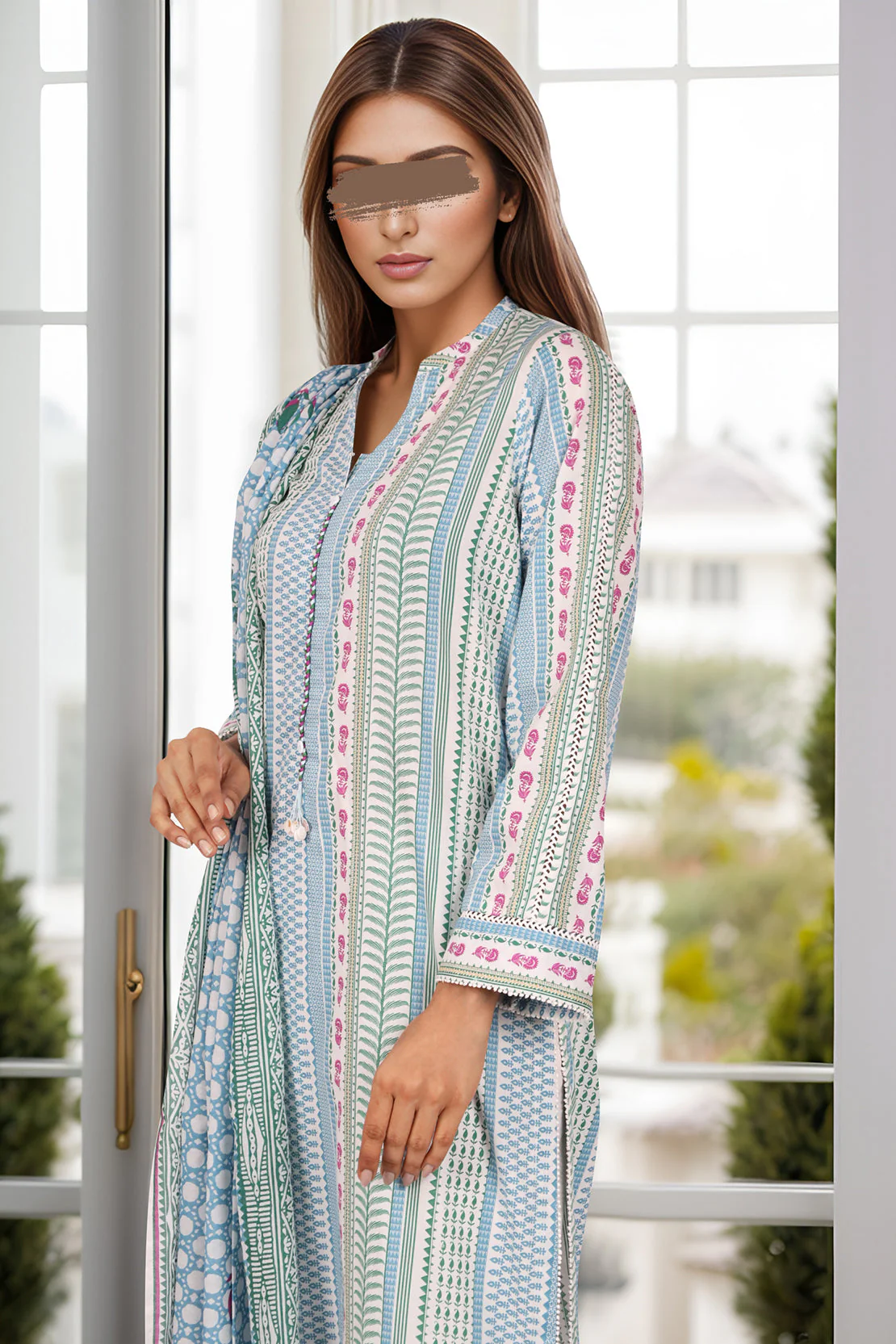 Unstitched Printed Lawn 3 Piece - Image 2