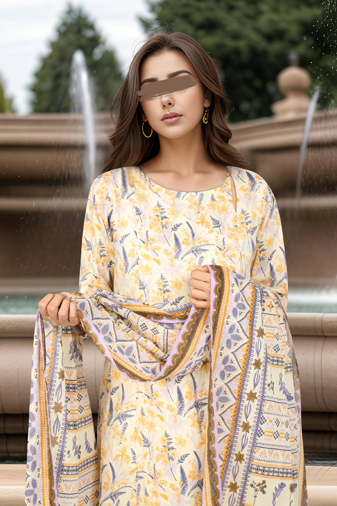 Unstitched Printed Lawn 3 Piece - Image 4