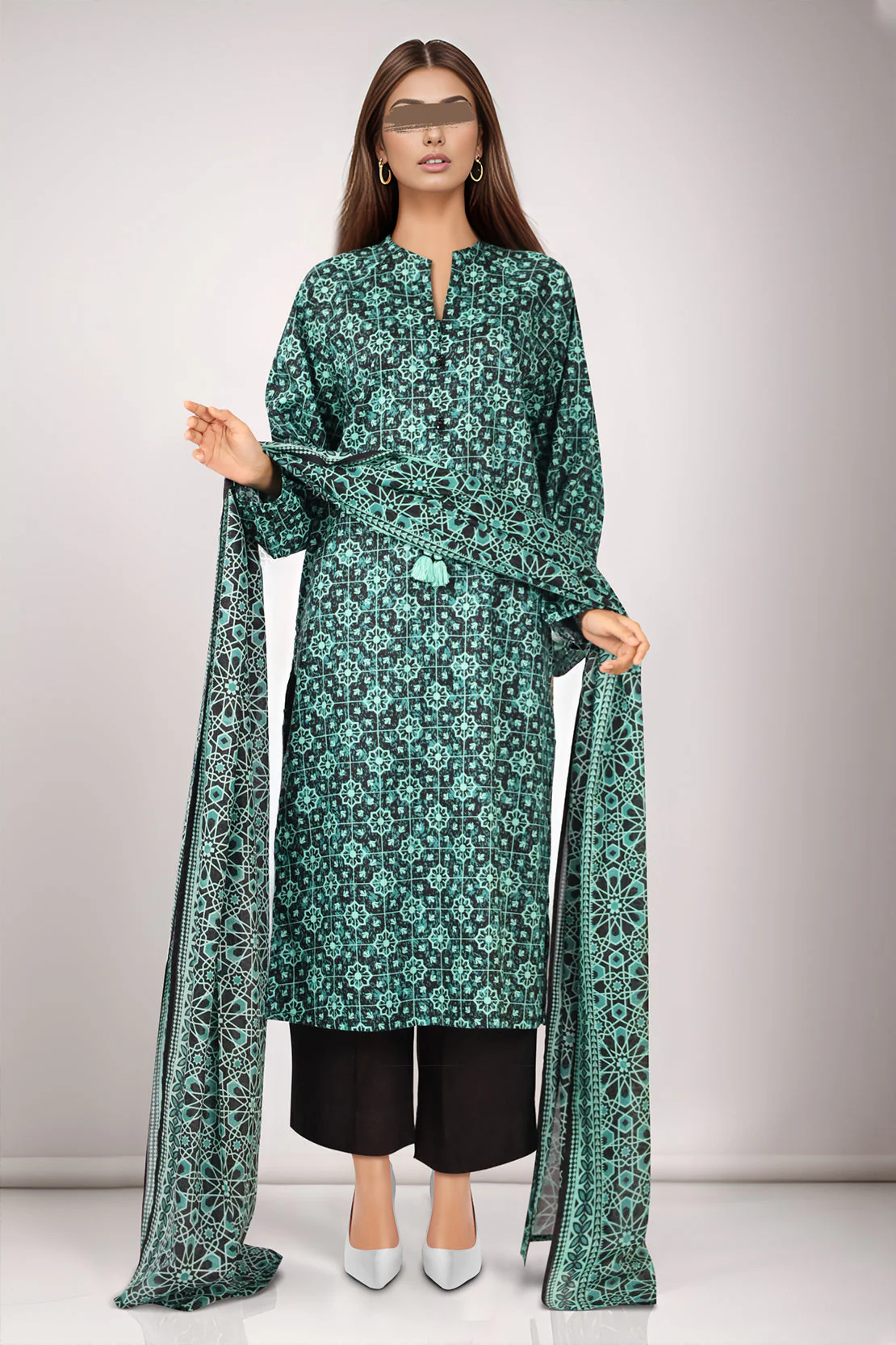 Unstitched Printed Lawn 3 Piece