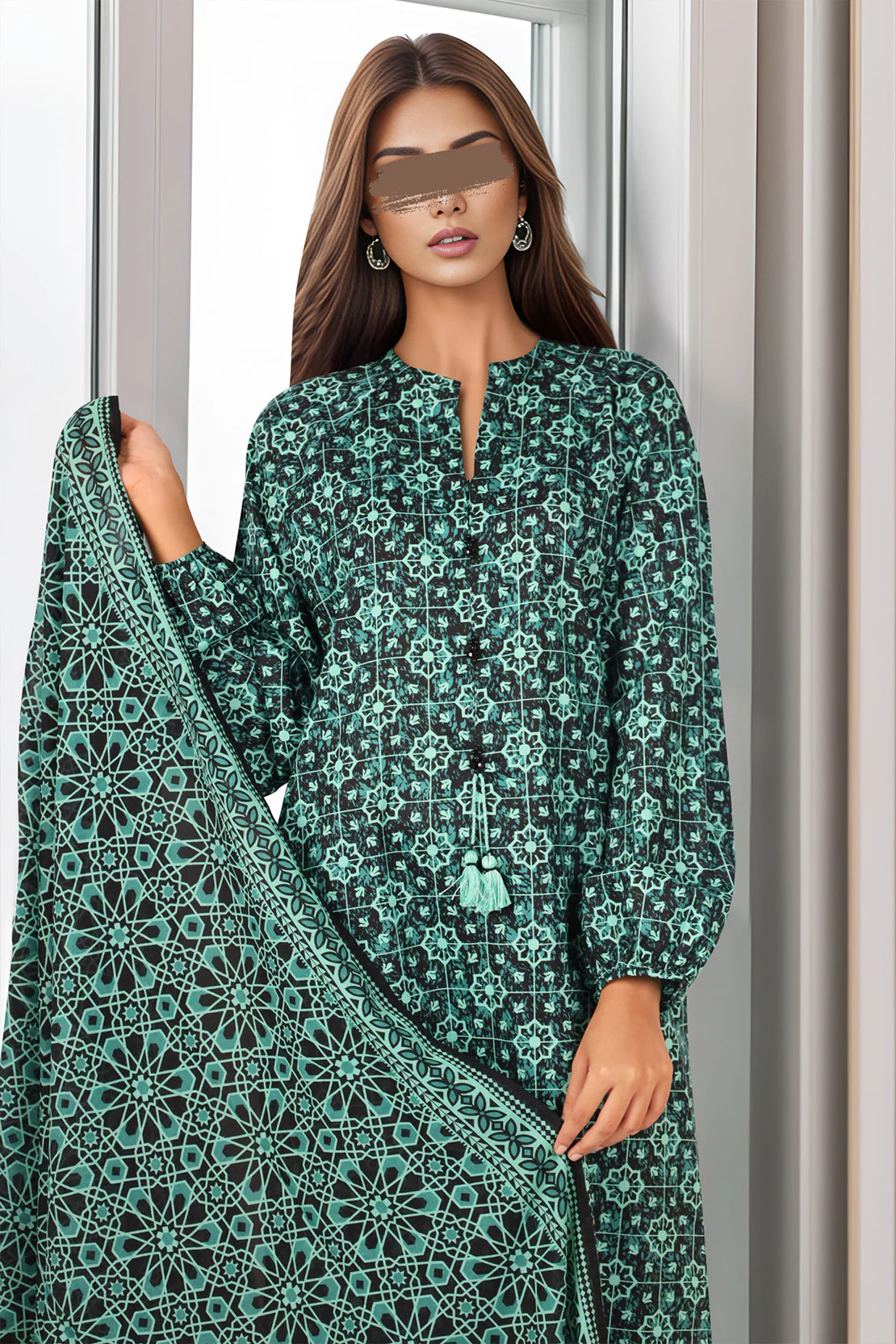 Unstitched Printed Lawn 3 Piece - Image 4
