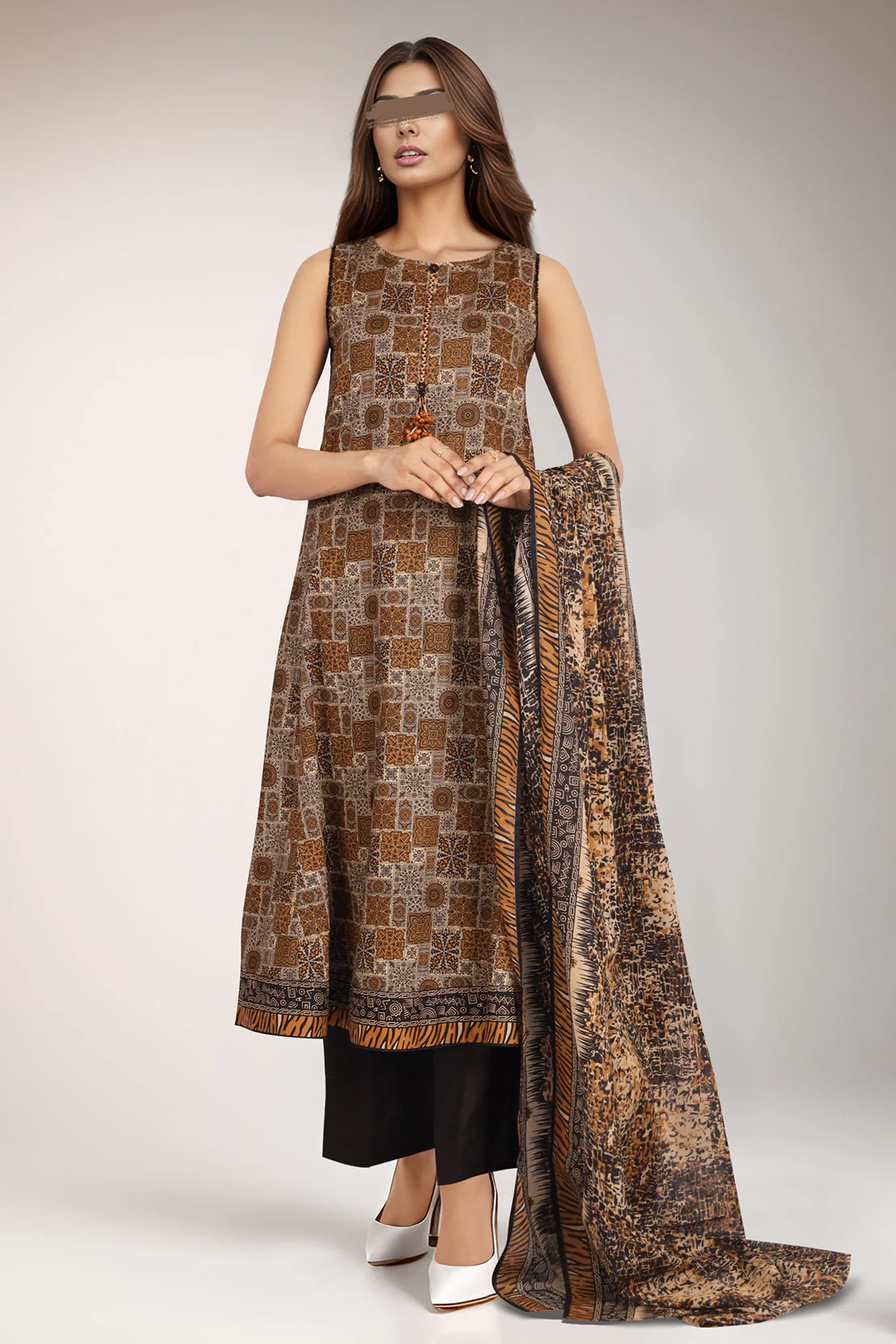 Unstitched Printed Lawn 3 Piece