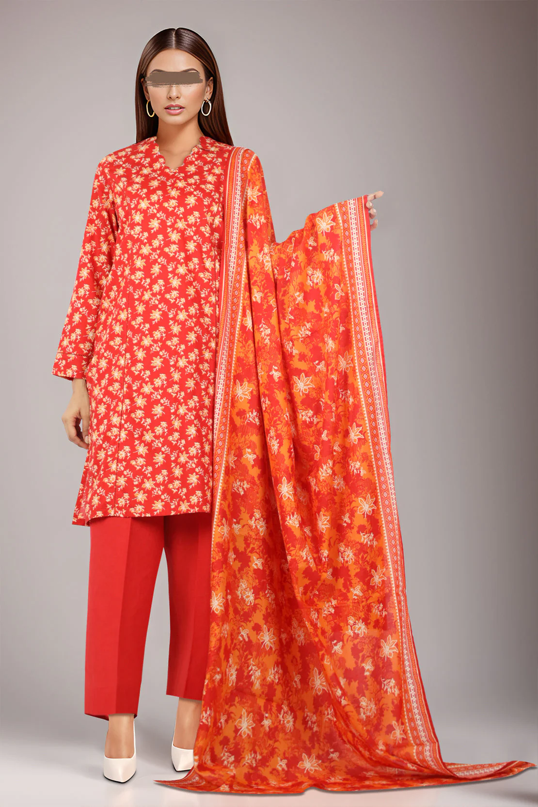 Unstitched Printed Lawn 3 Piece