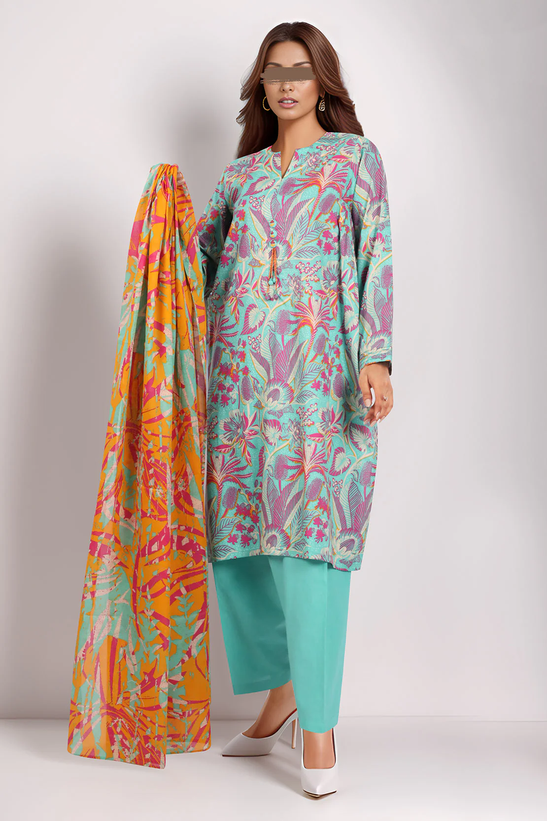 Unstitched Printed Lawn 3 Piece - Image 2