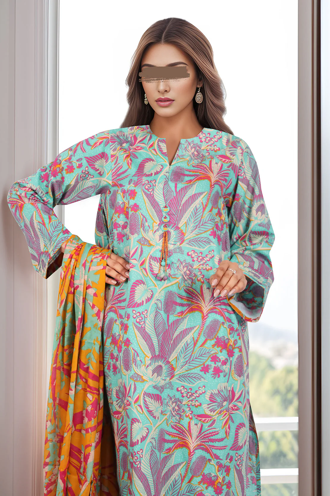 Unstitched Printed Lawn 3 Piece - Image 3