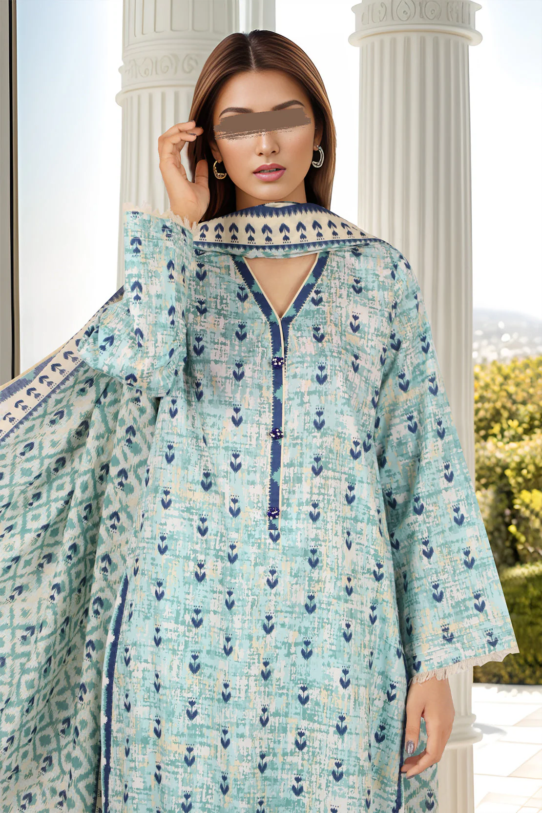 Unstitched Printed Lawn 3 Piece - Image 3
