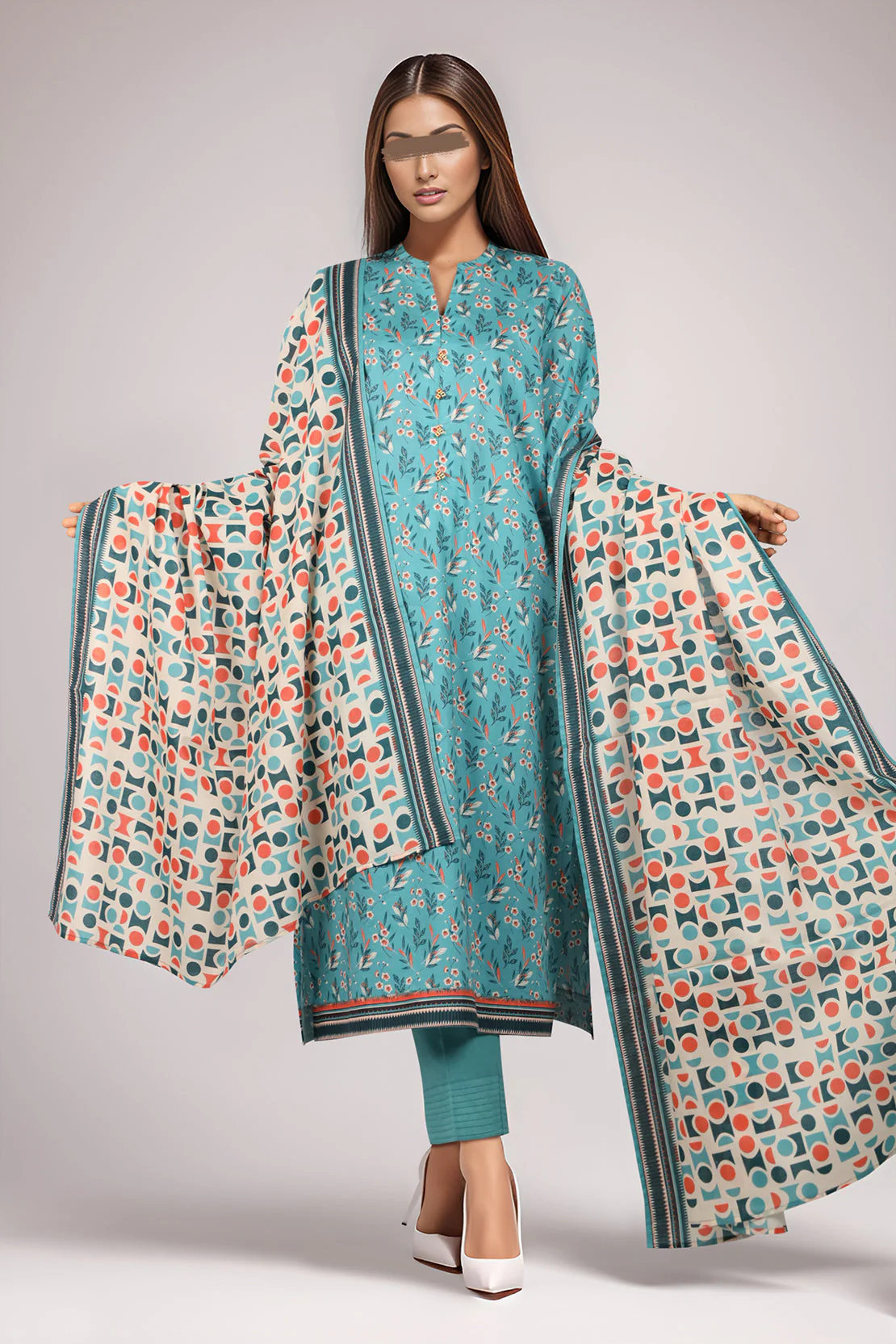 Unstitched Printed Lawn 3 Piece