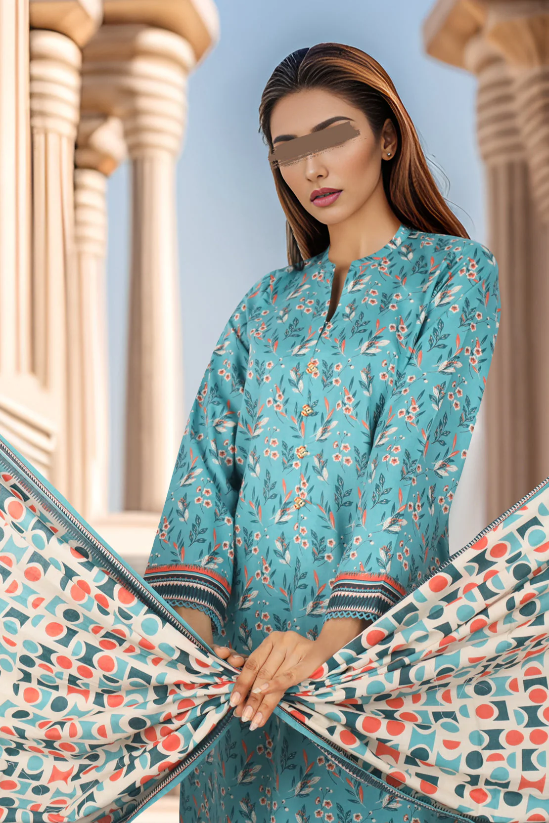 Unstitched Printed Lawn 3 Piece - Image 3