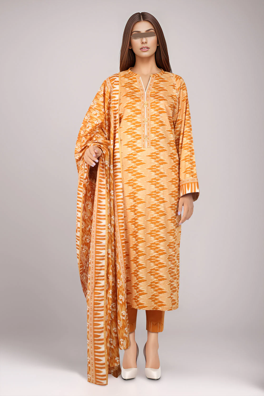 Unstitched Printed Lawn 3 Piece