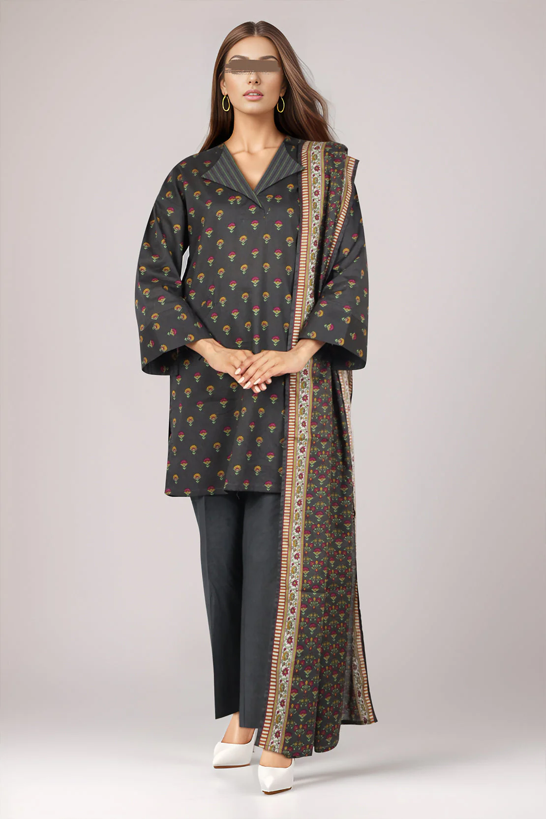 Unstitched Printed Lawn 3 Piece