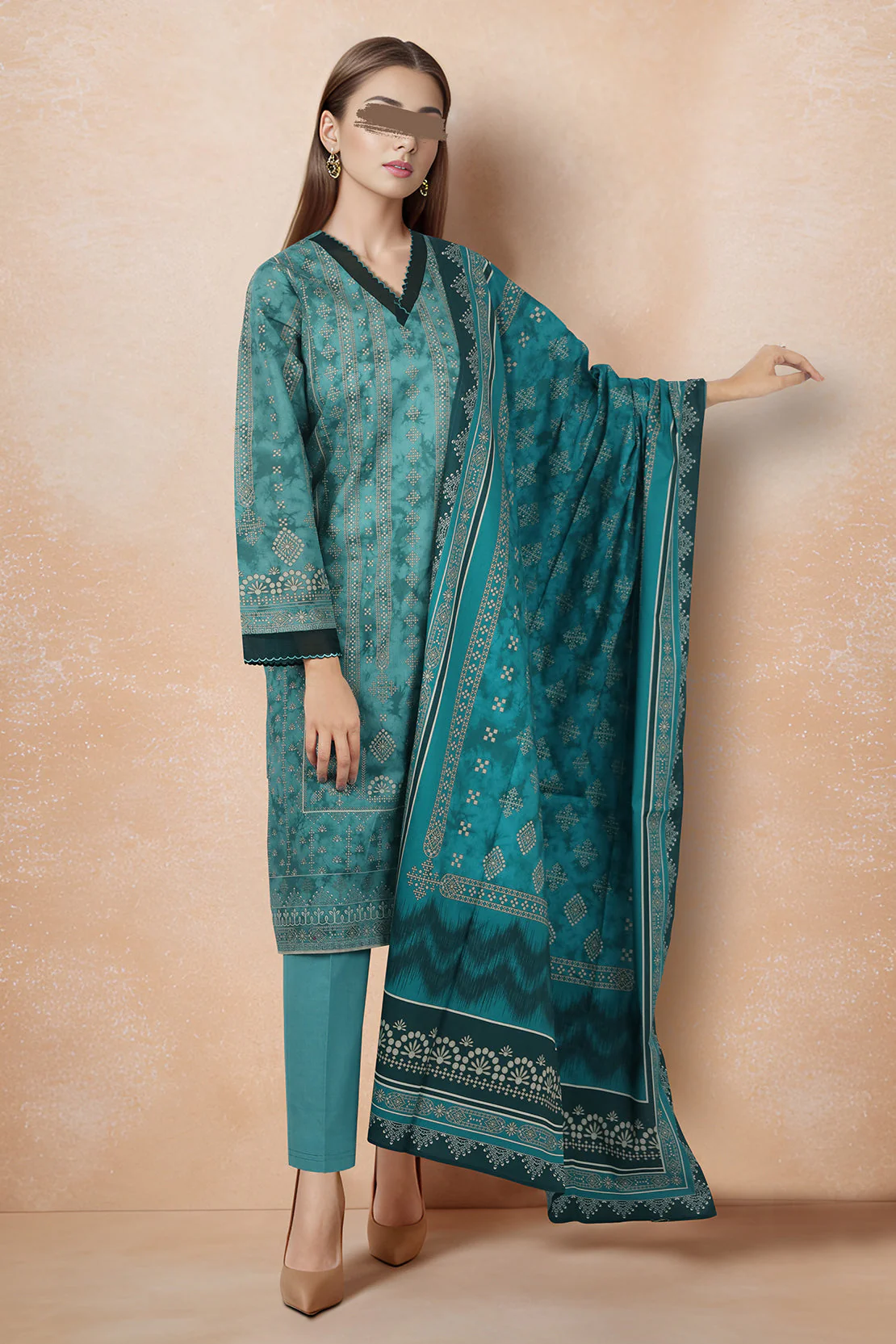 Unstitched Printed Lawn 3 Piece