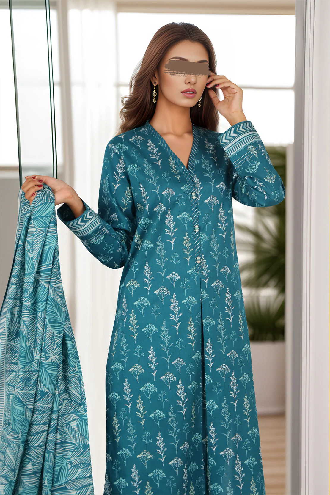 Unstitched Printed Lawn 3 Piece - Image 2