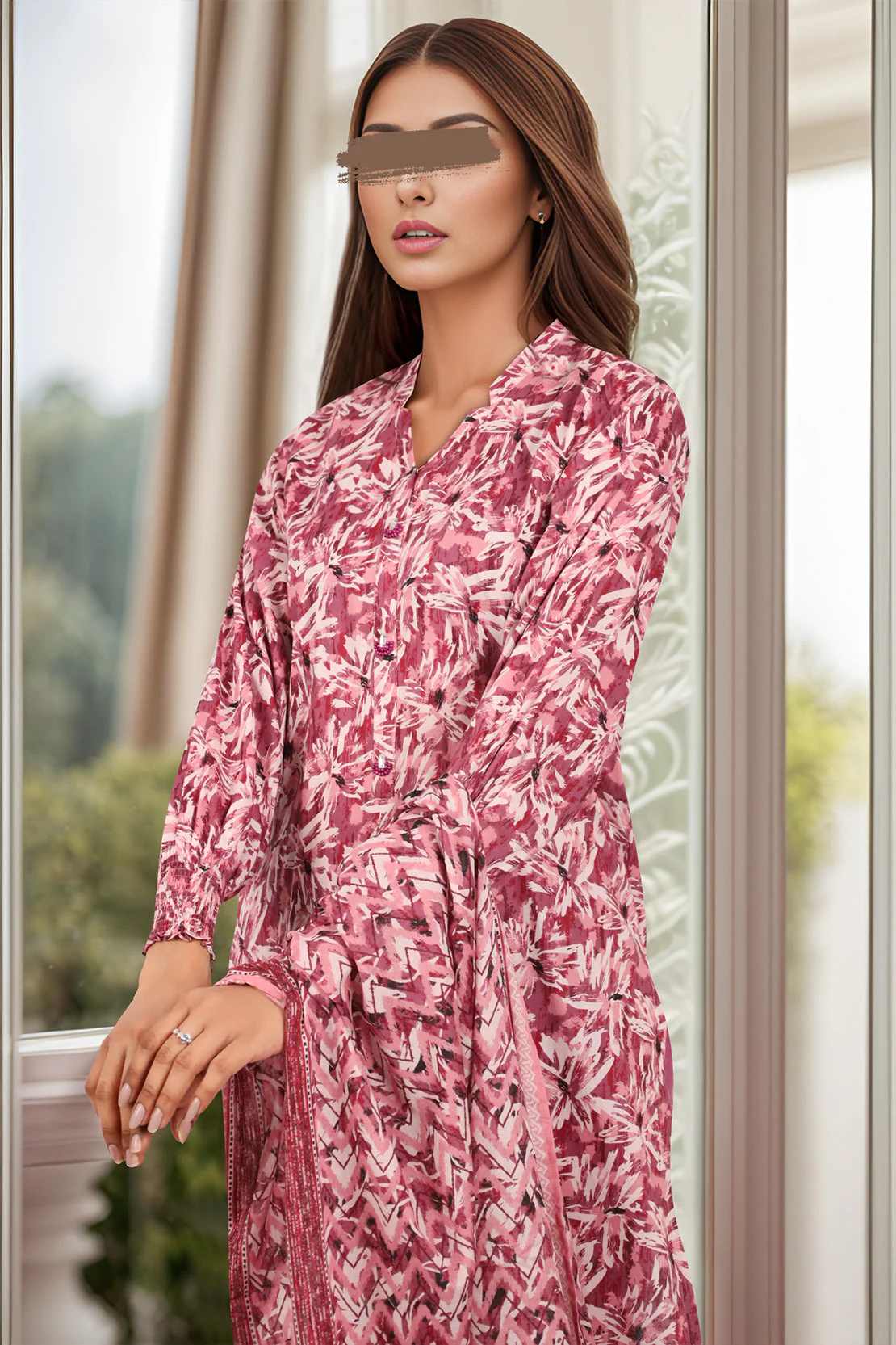 Unstitched Printed Lawn 3 Piece - Image 3