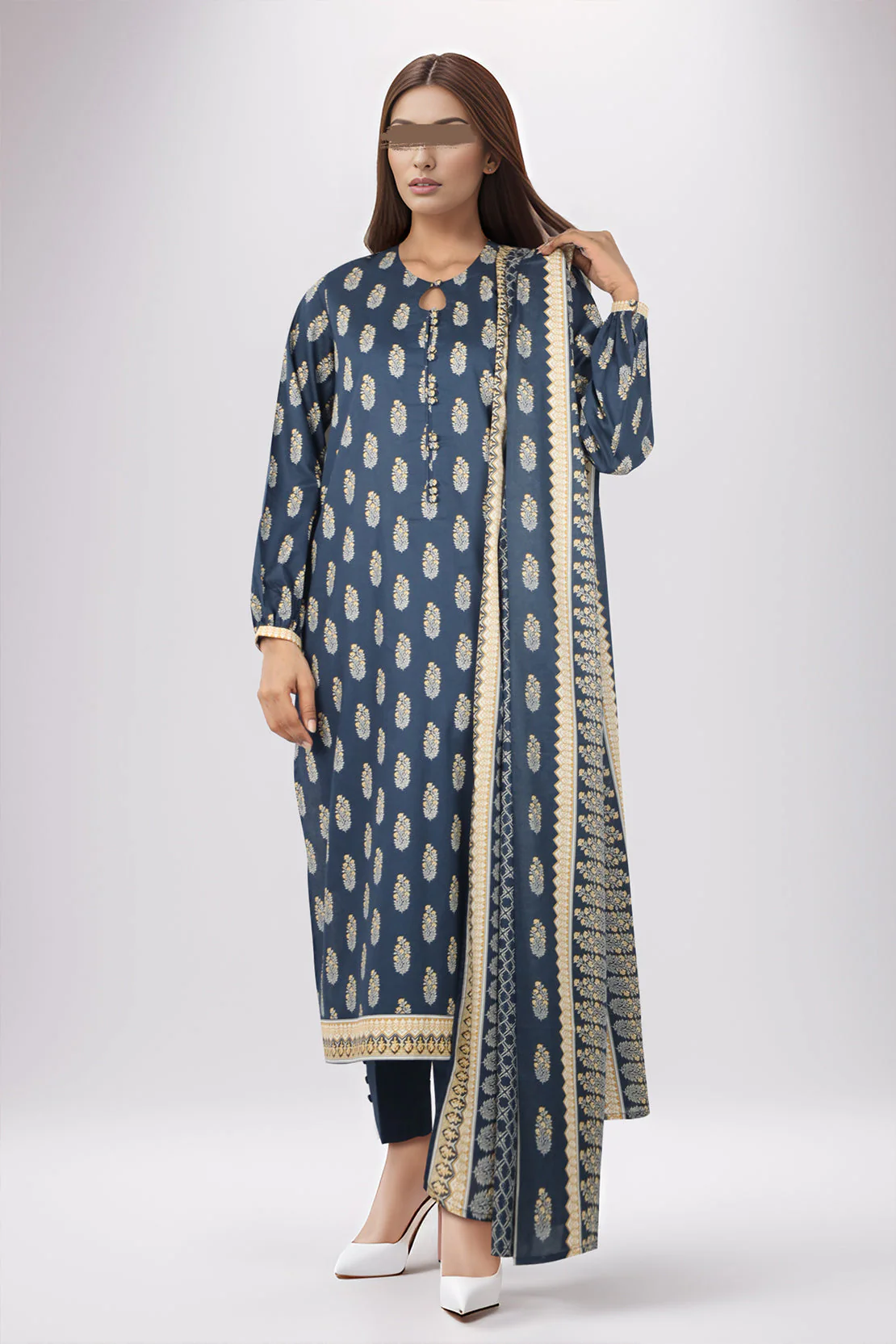 Unstitched Printed Lawn 3 Piece