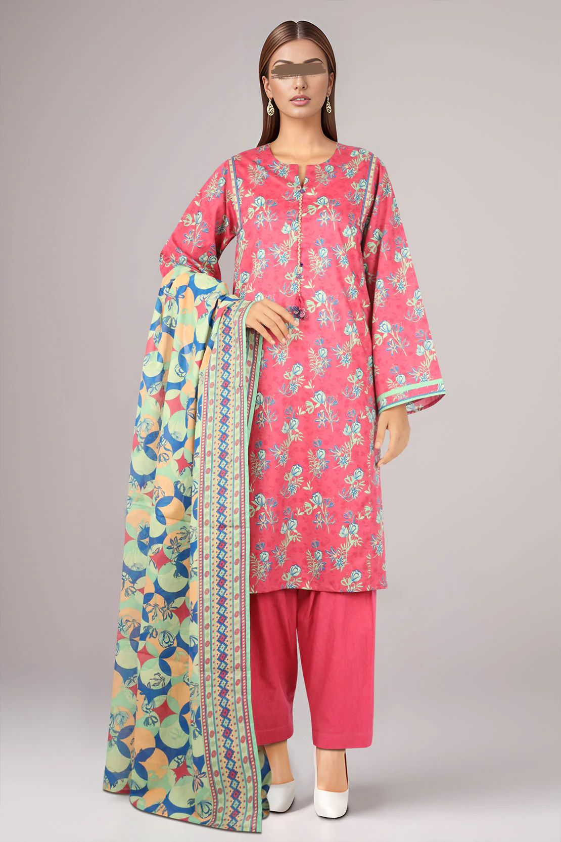 Unstitched Printed Lawn 3 Piece