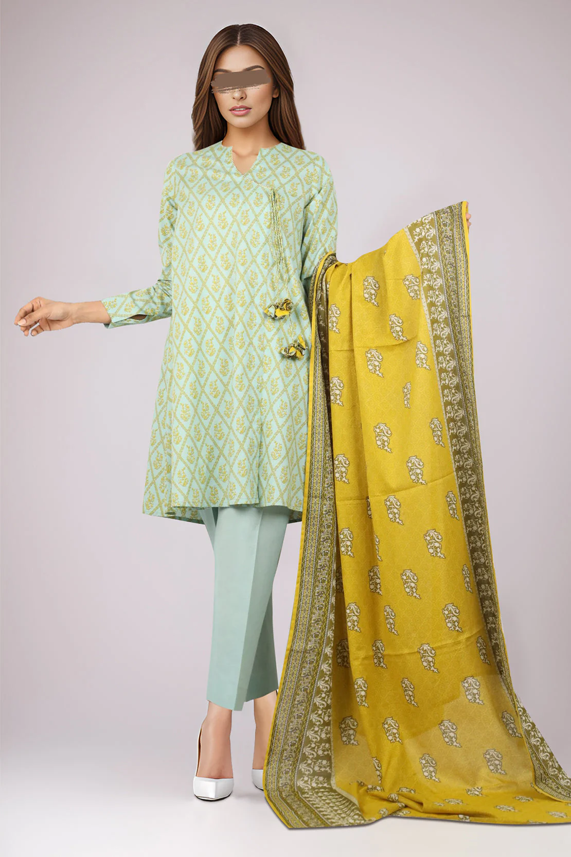 Unstitched Printed Lawn 3 Piece