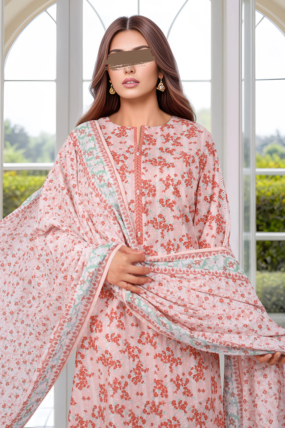 Unstitched Printed Lawn 3 Piece - Image 3