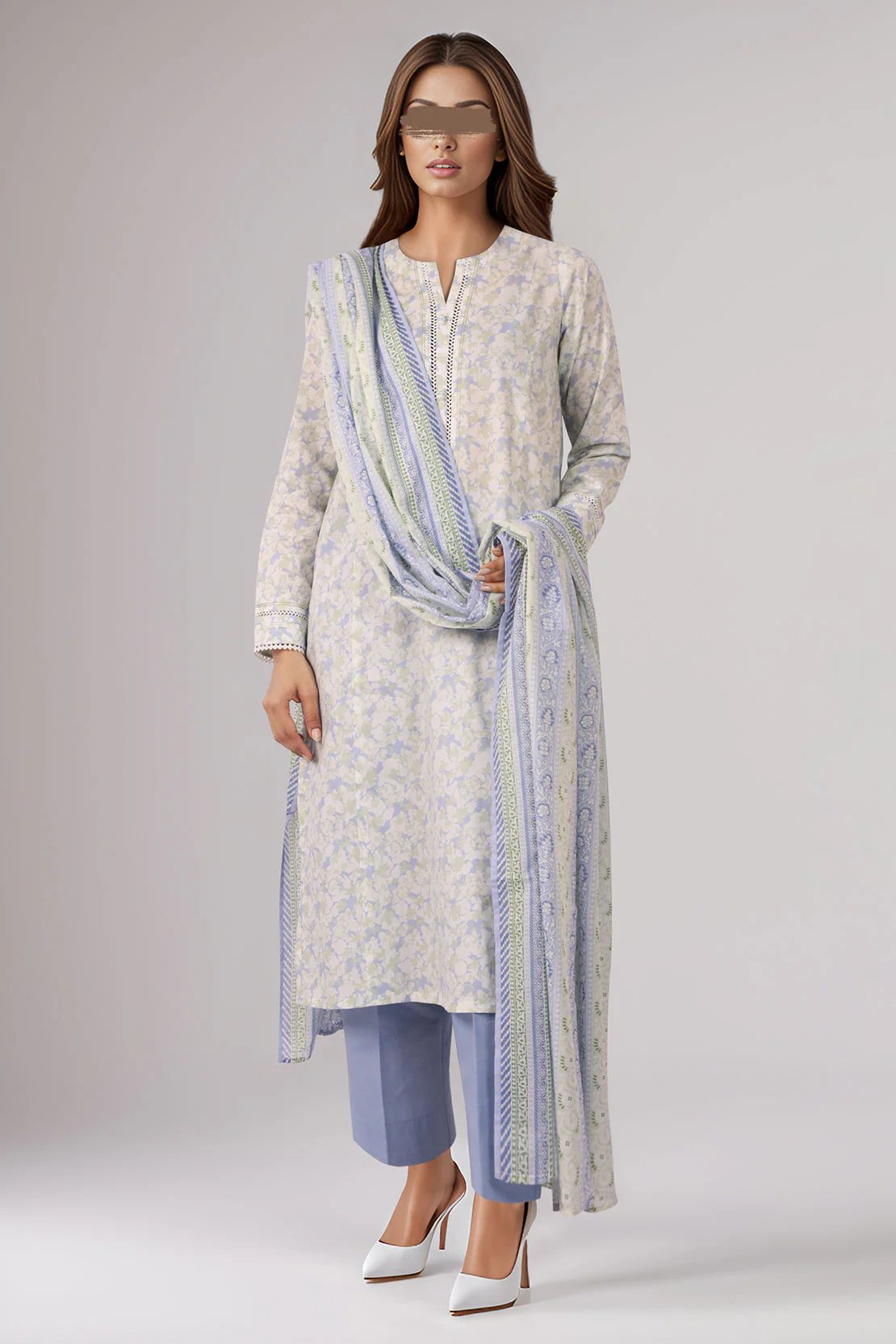 Unstitched Printed Lawn 3 Piece - Image 2