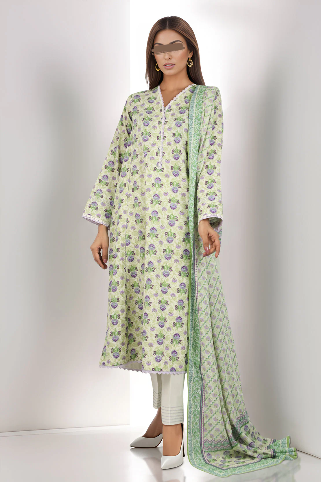 Unstitched Printed Lawn 3 Piece - Image 2